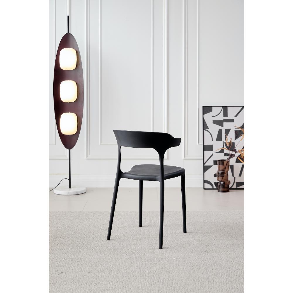 Silla Elena, Color Negro, Con espaldar y diseño Moderno X4
