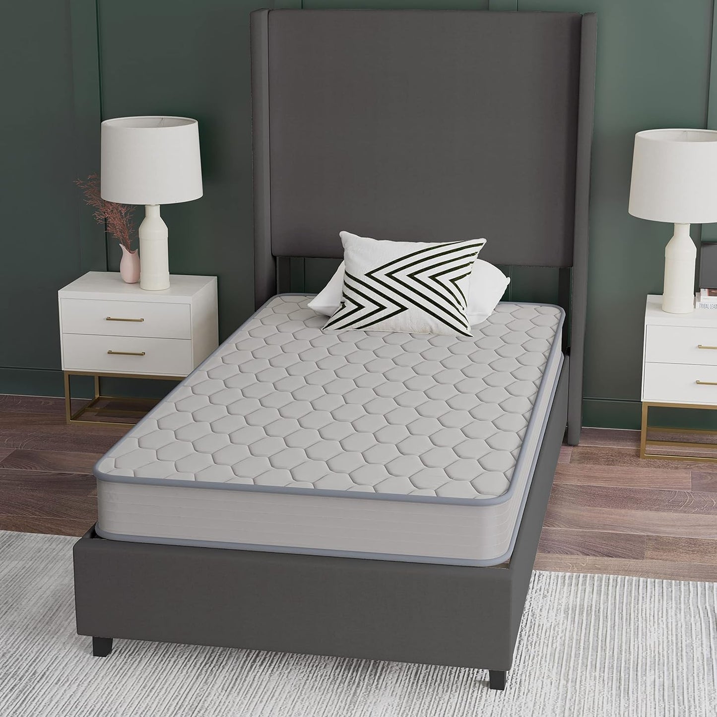 Asteria Premium Comfort Colchón híbrido de resortes interiores firmes de 6