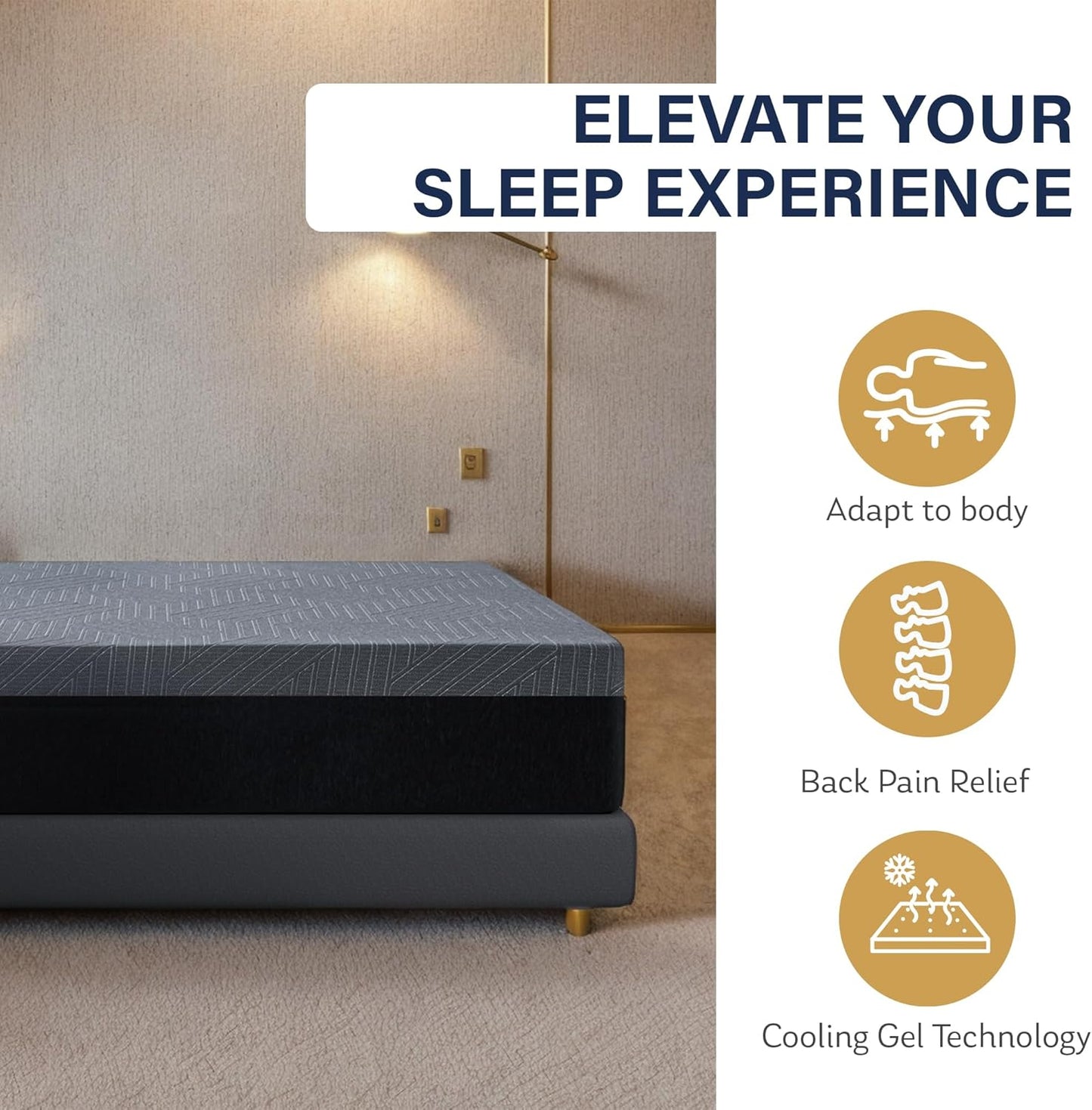 EGOHOME Colchón individual de 10 pulgadas, colchón de espuma viscoelástica de
