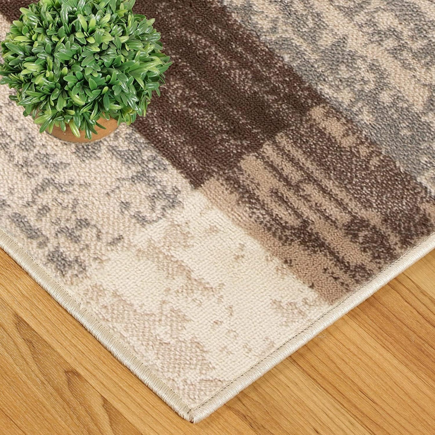 SUPERIOR Alfombra de área para interiores, respaldo de yute, decoración moderna