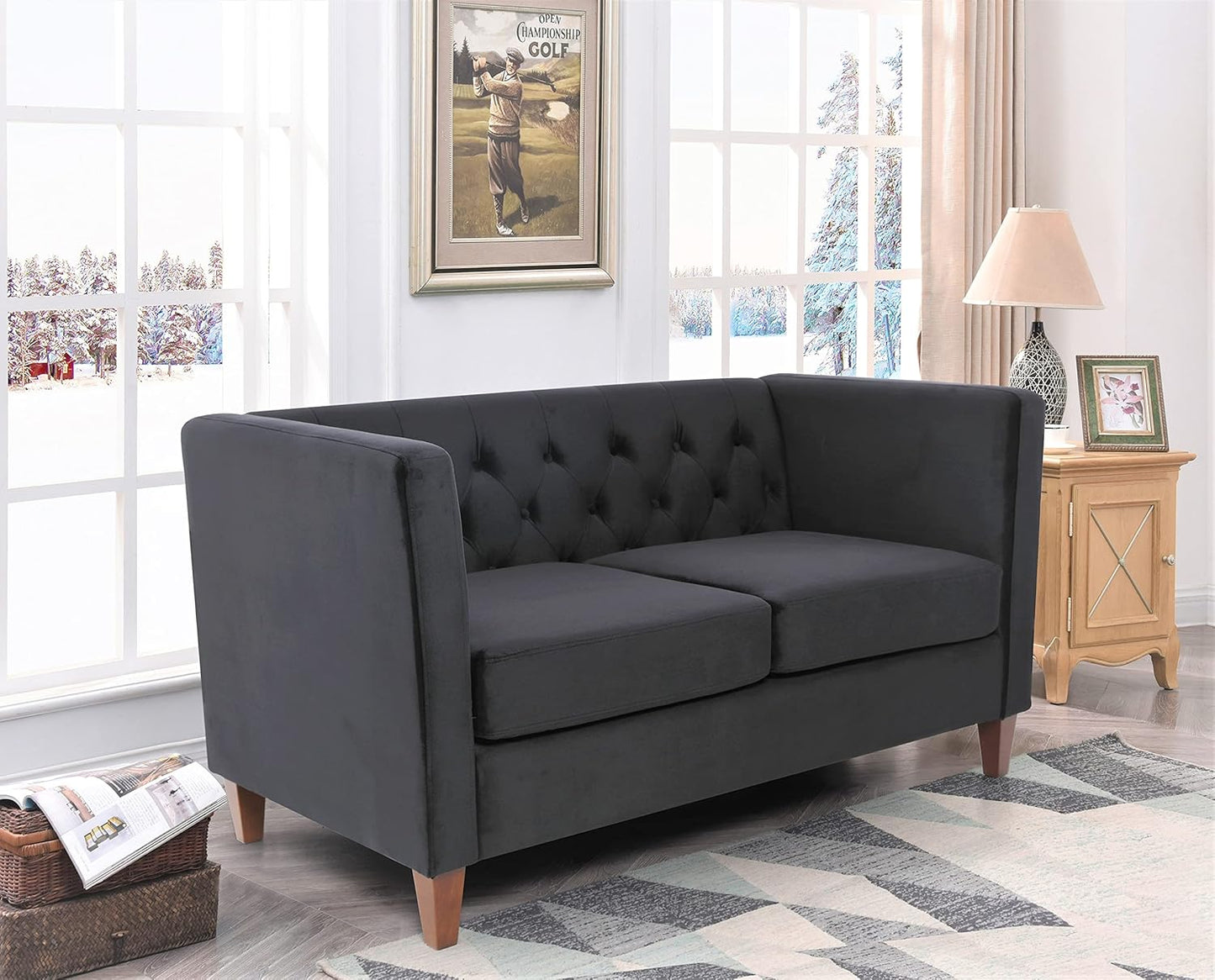 Muebles clásicos con capitoné y modernos para sala de estar, sofá universitario
