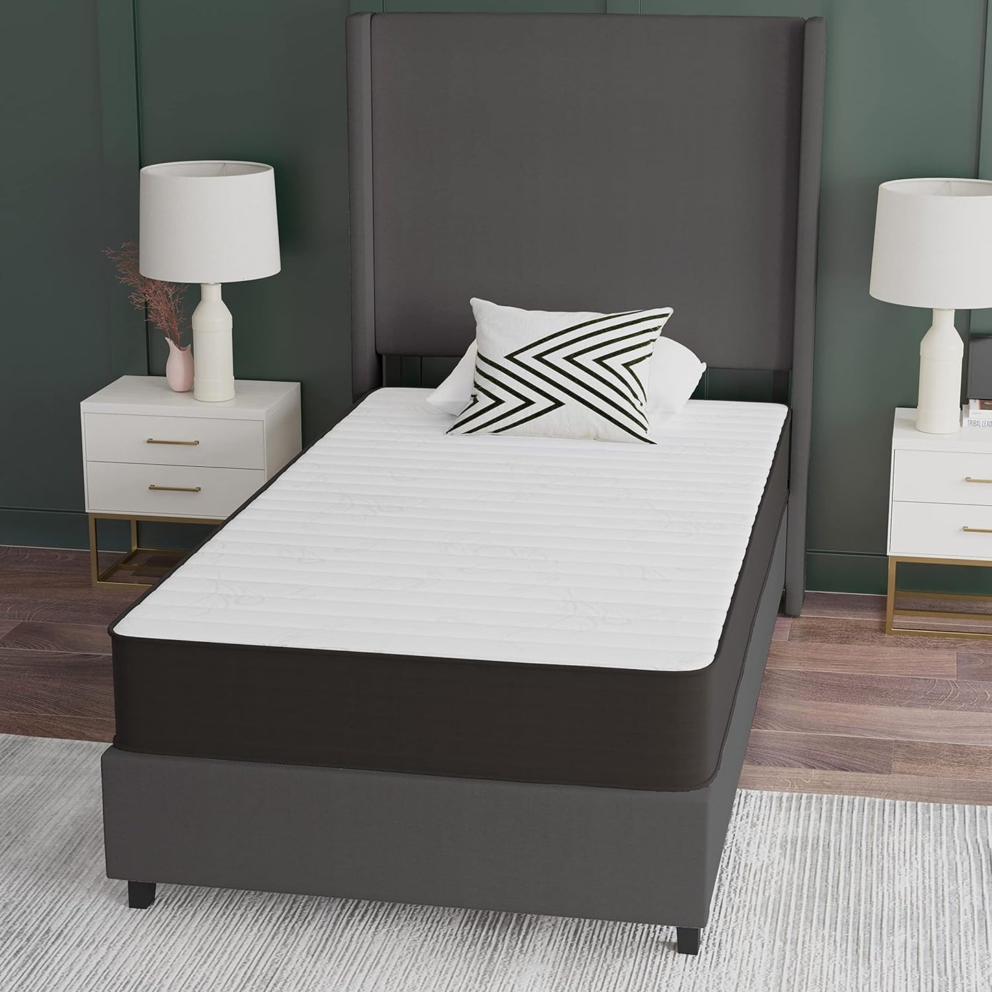Asteria Premium Comfort Colchón híbrido de resortes interiores firmes de 8