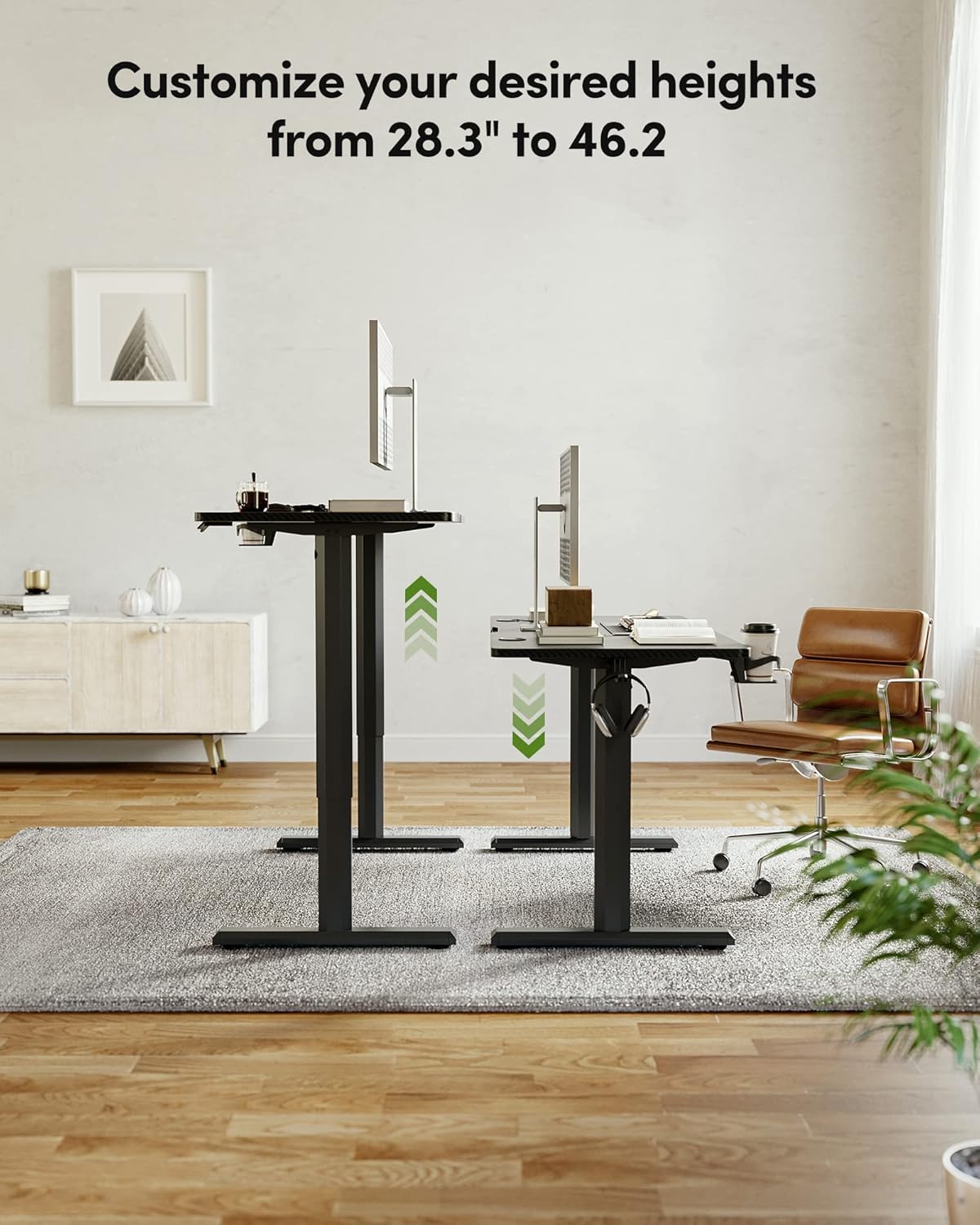 Escritorio eléctrico de pie ajustable en altura, mesa de pie de 44 x 24