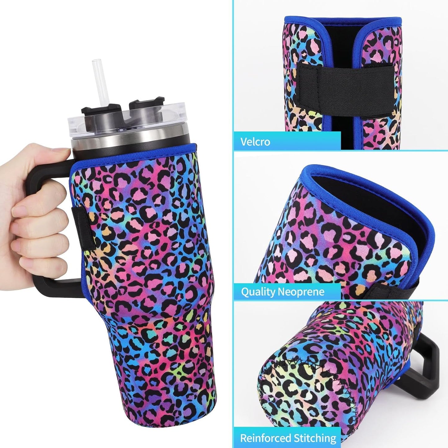 Fundas aisladas de neopreno reutilizables, idea para vaso de 40 onzas con asa