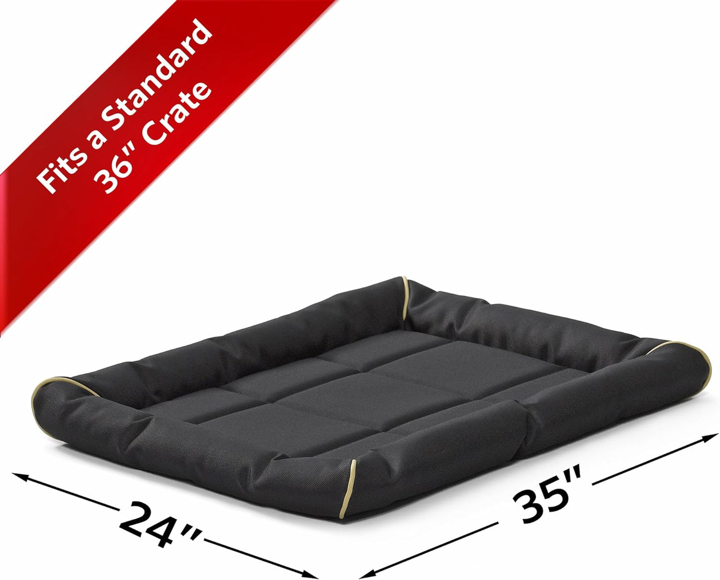 Cama para perros ultra rugosa Maxx, 36 pulgadas, Negro