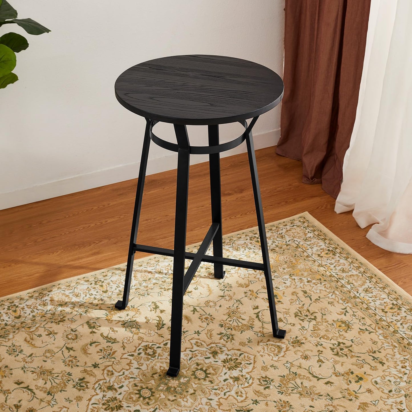 41,25 "H negro de acero redondo de la barra de la tabla con los muebles de