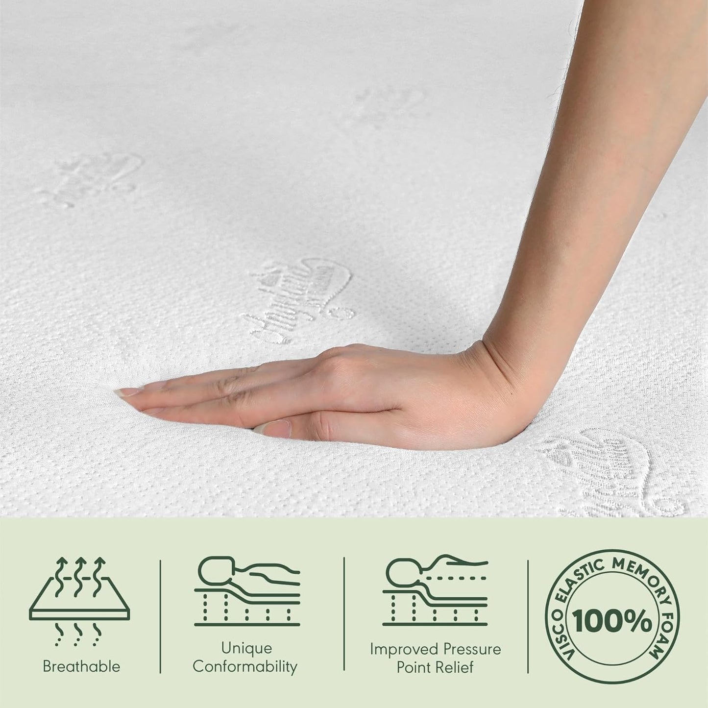 Angeland Luxury III Colchón de espuma viscoelástica con infusión de gel,