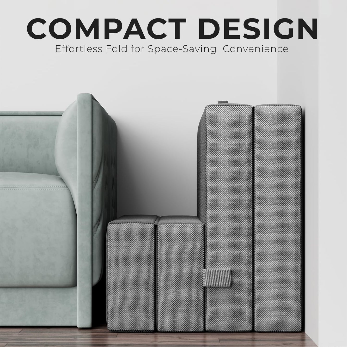 Colchón plegable individual de 4 pulgadas para suelo y viajes con funda