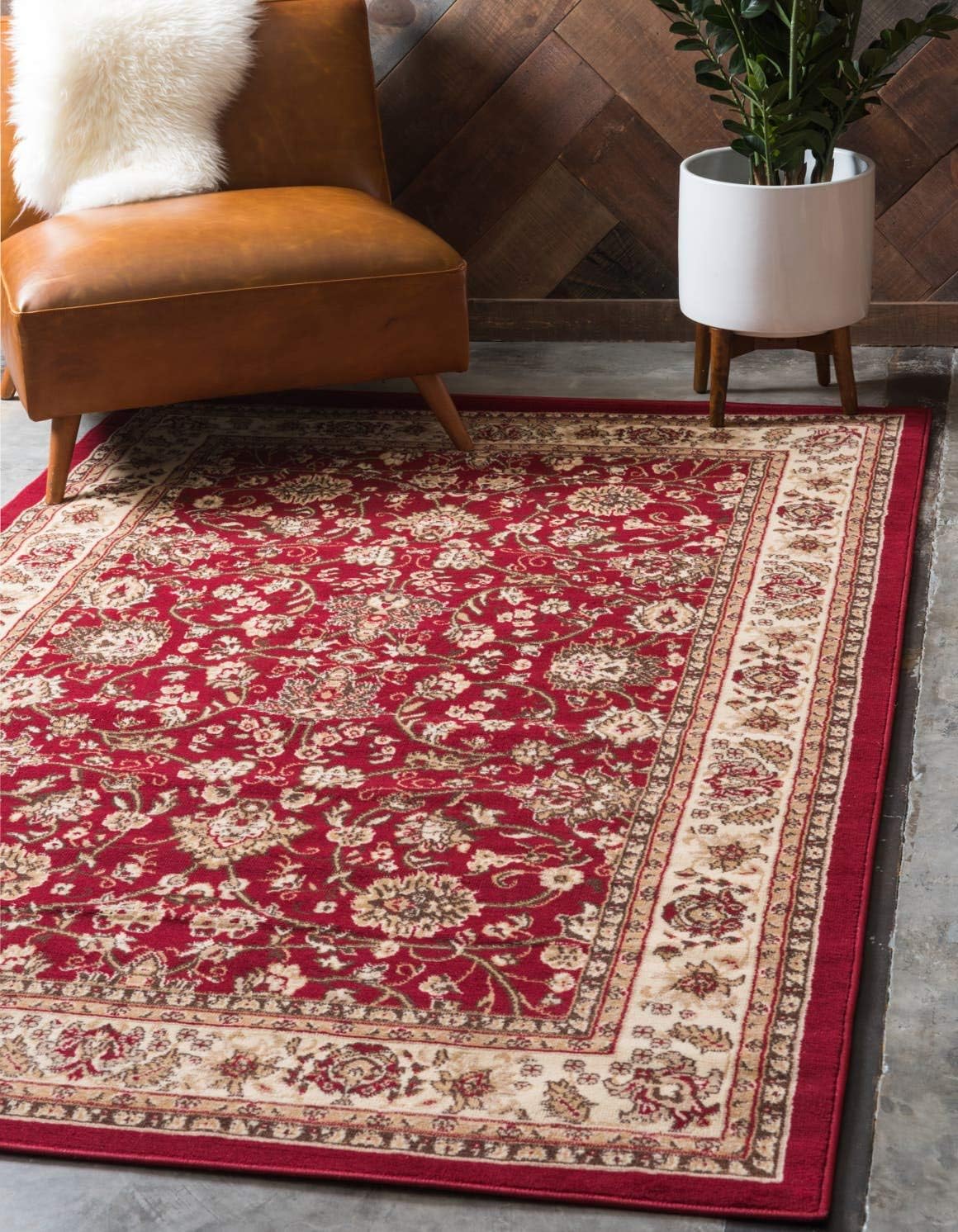 Kashan Collection Alfombra tradicional con diseño floral, color negro
