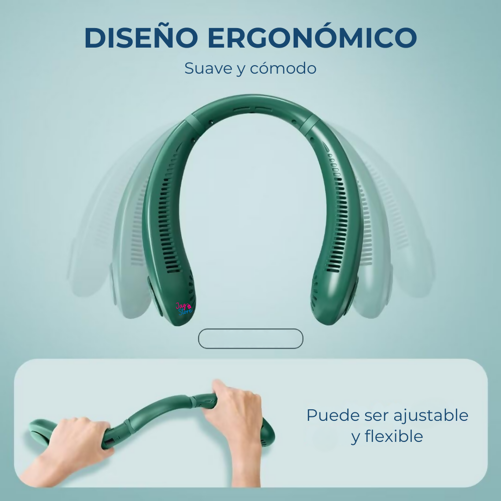Ventilador De Cuello Portátil Recargable Triple Velocidad