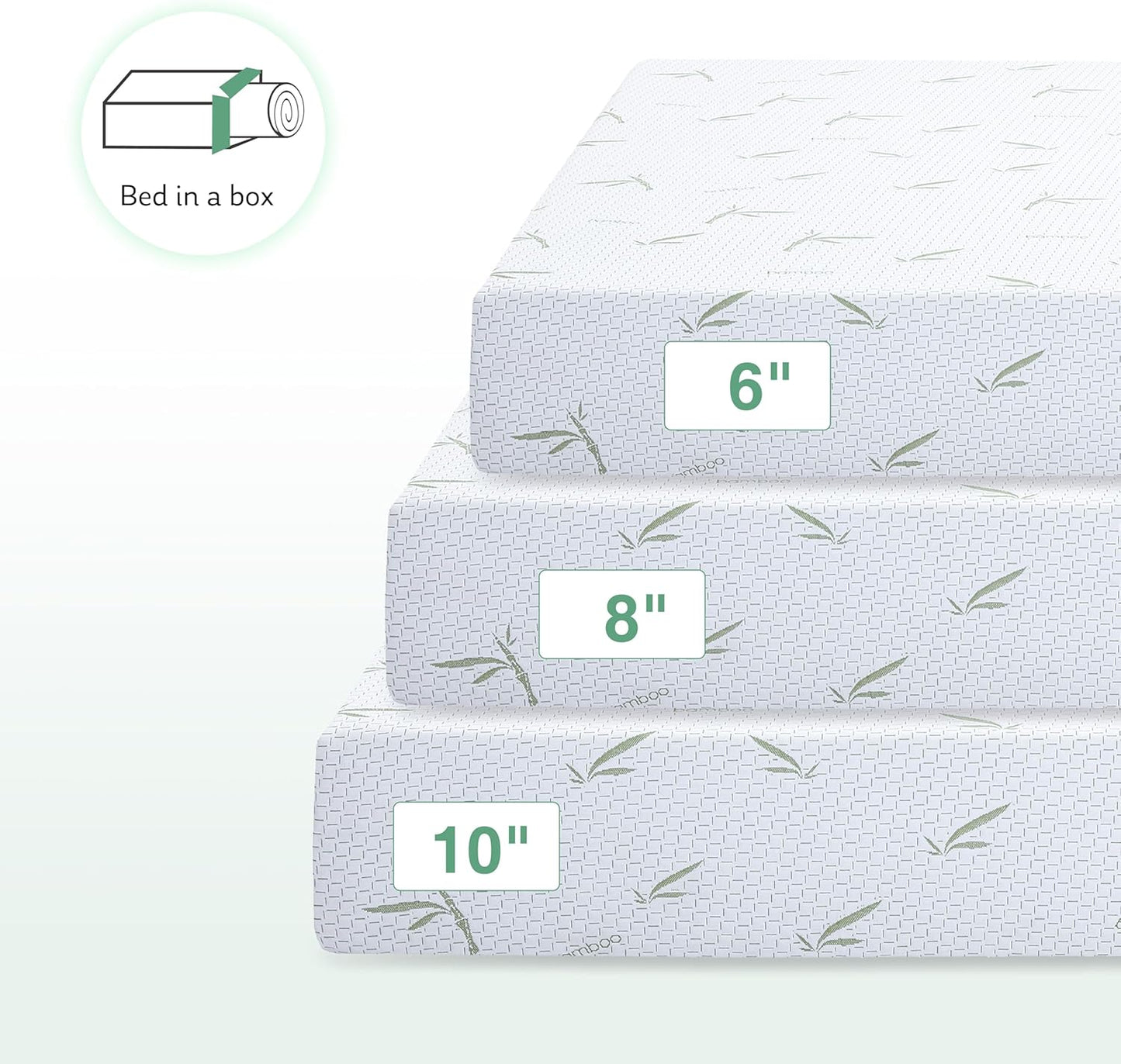 Colchón de espuma viscoelástica individual de 6 pulgadas para niños, colchón