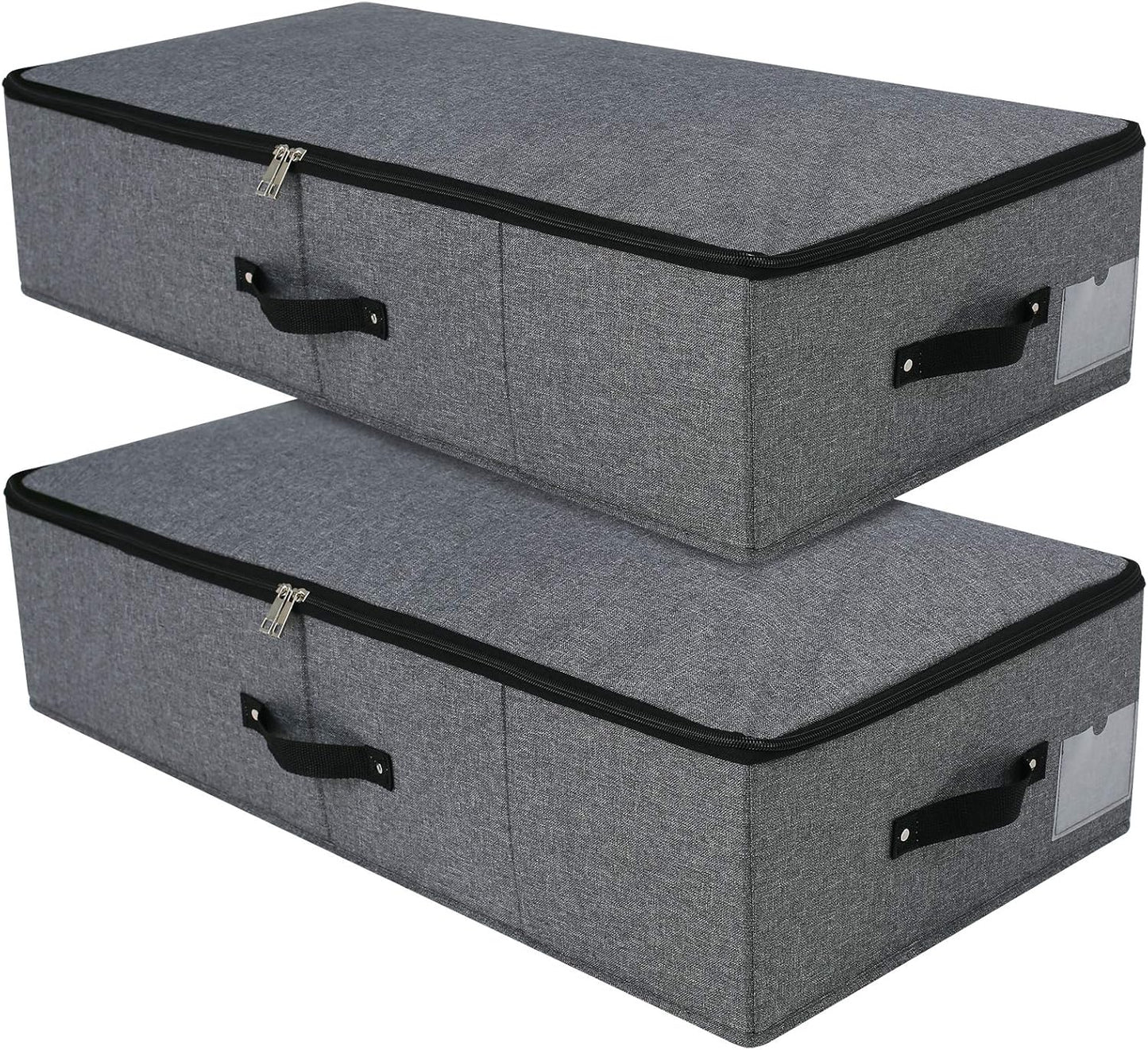 2 cajas de almacenamiento plegables debajo de la cama con forro de soporte de