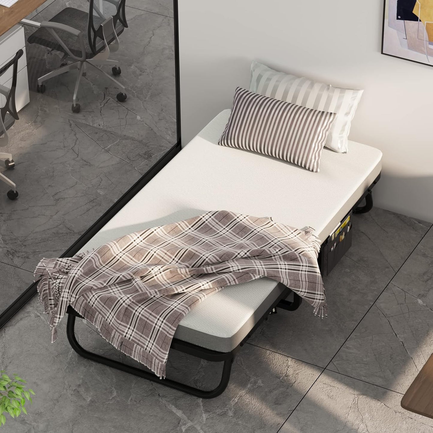 Cama plegable con colchón Cama plegable portátil para adultos enrollables para