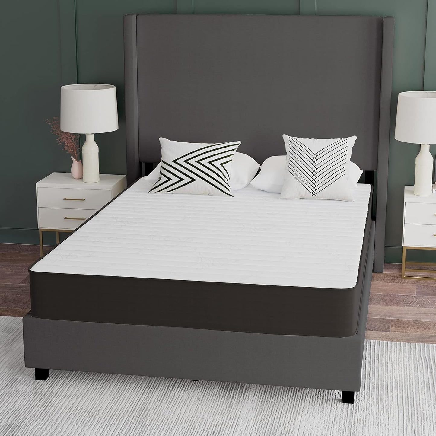 Asteria Premium Comfort Colchón híbrido de resortes interiores firmes de 8