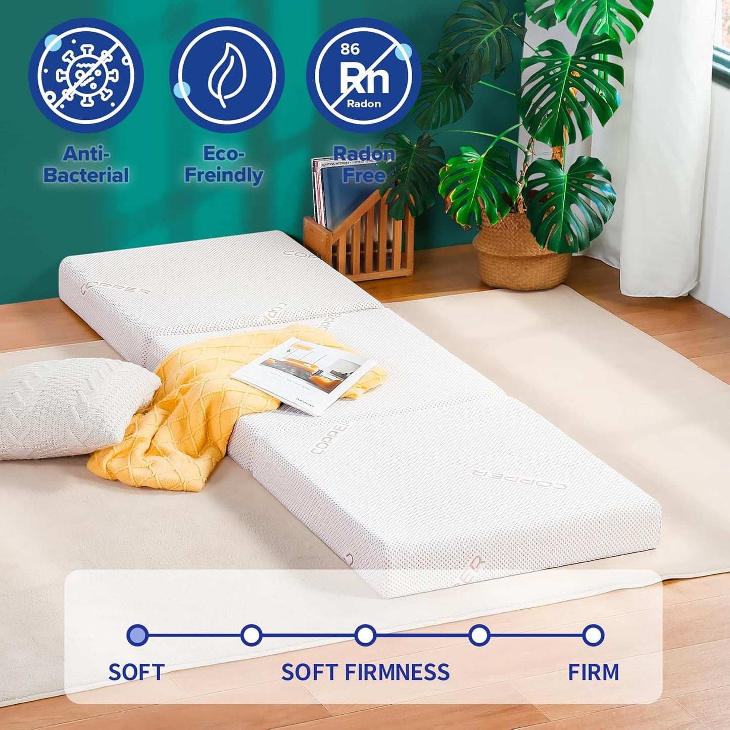 Olee Sleep Cubrecolchón de espuma viscoelástica antibacteriana de triple