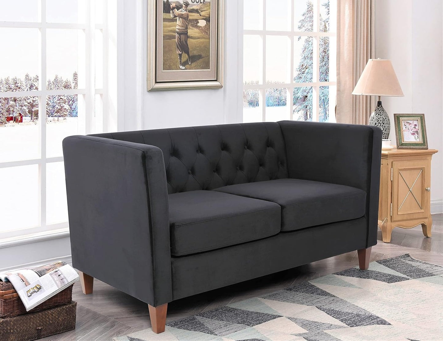 Muebles clásicos con capitoné y modernos para sala de estar, sofá universitario