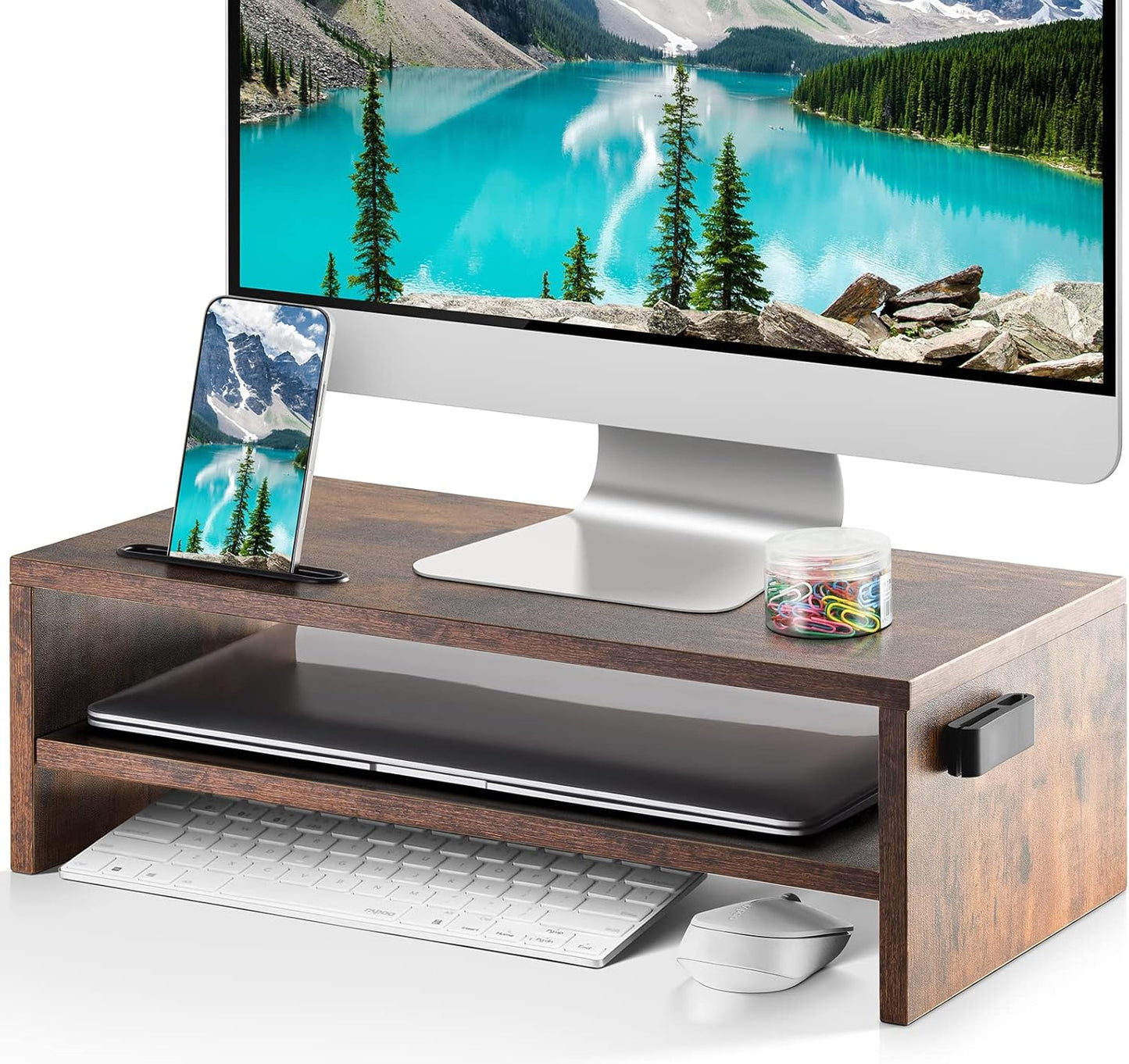 Marbrasse Soporte elevador para monitor, soporte para monitor de computadora de