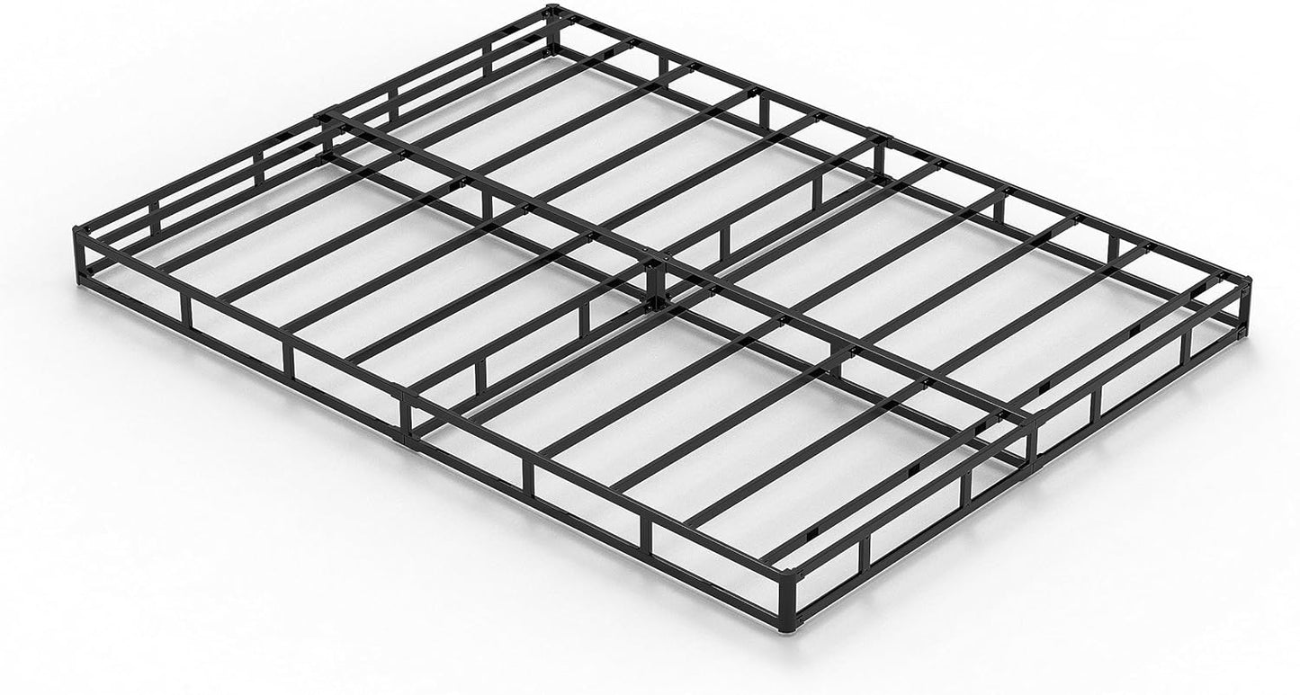 Base de cama tamaño matrimonial de 5 pulgadas, base de colchón de metal