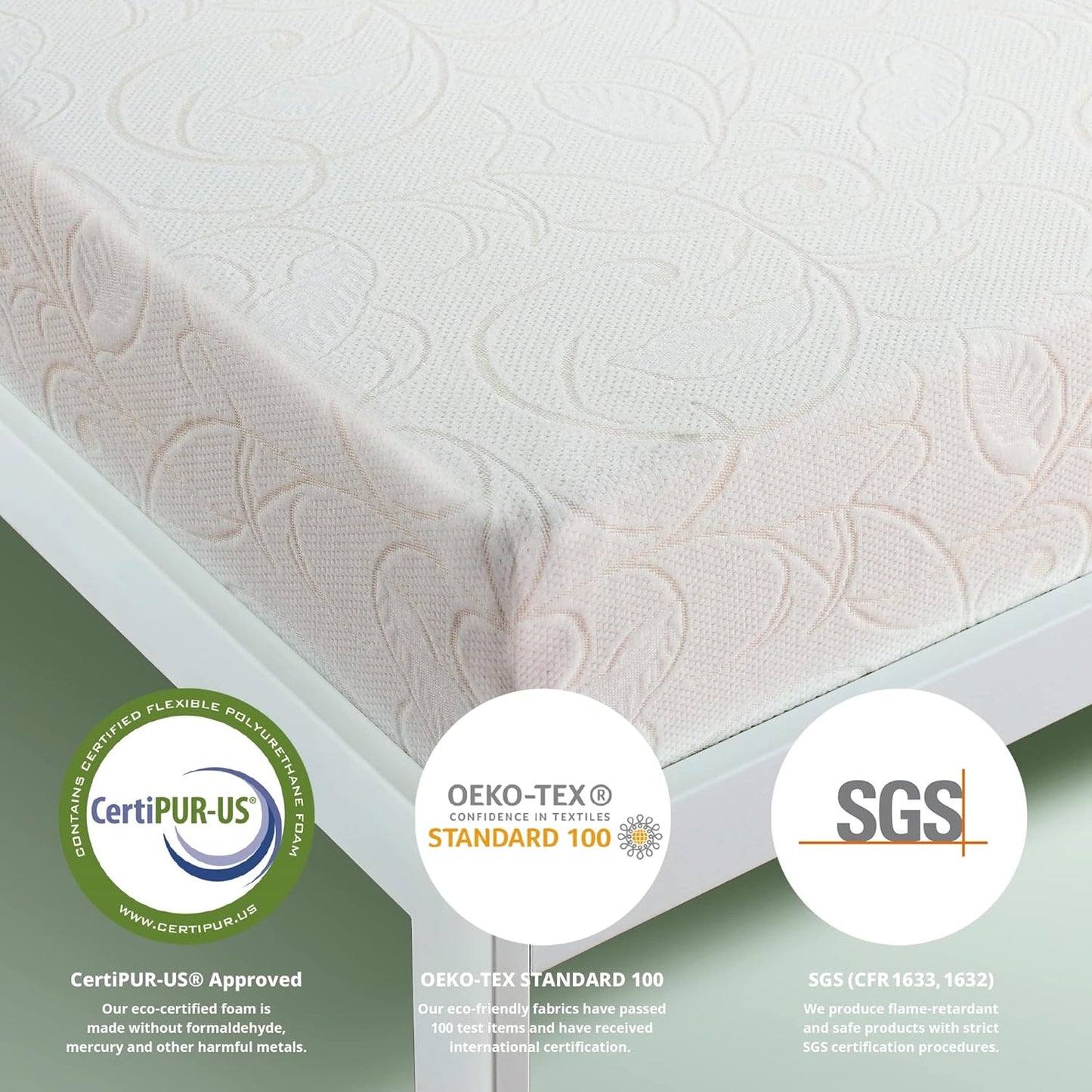 Olee Sleep Colchón de espuma viscoelástica I-Gel Deluxe Comfort de 7 pulgadas,