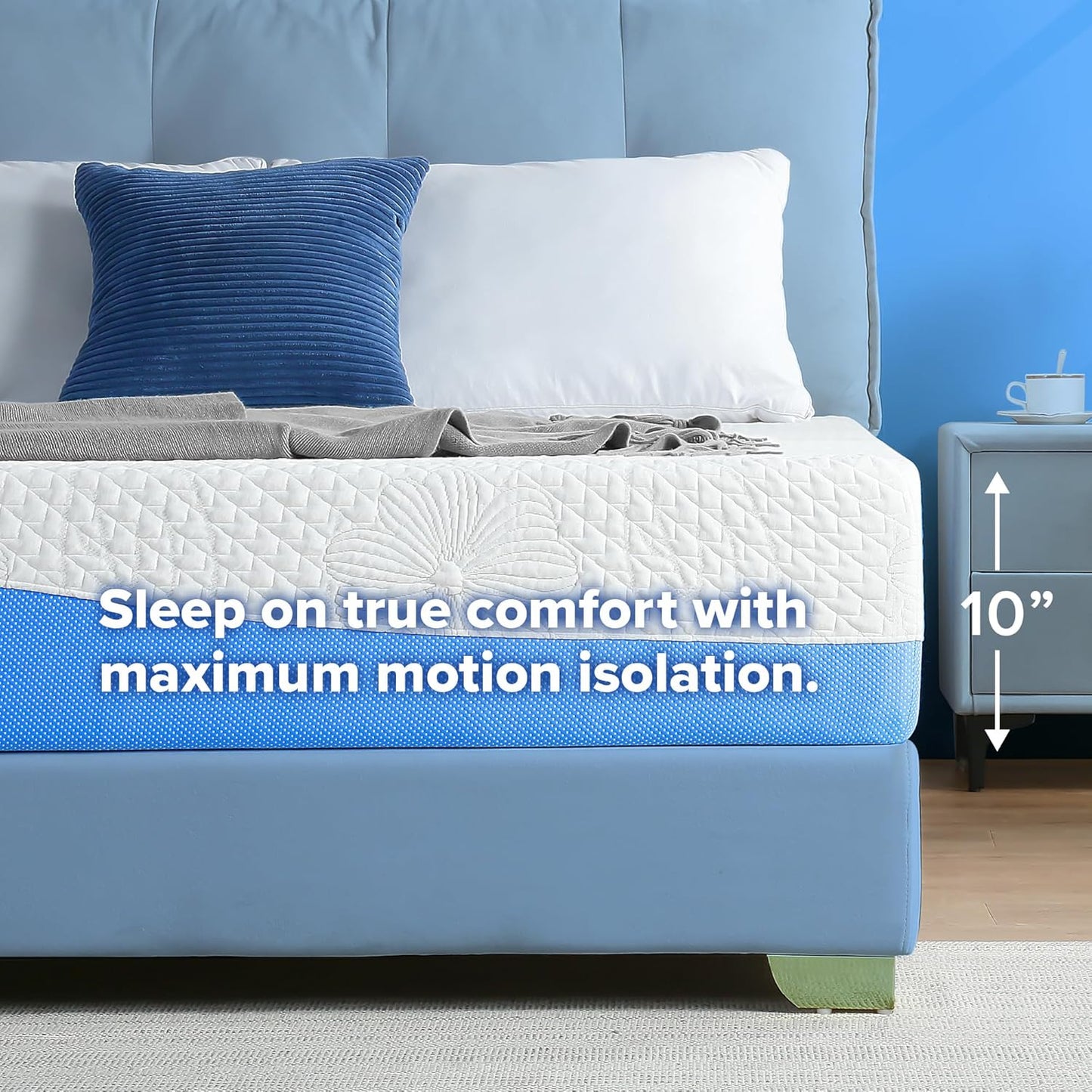 Colchón de espuma viscoelástica Olee Sleep de 10 pulgadas con capa superior de