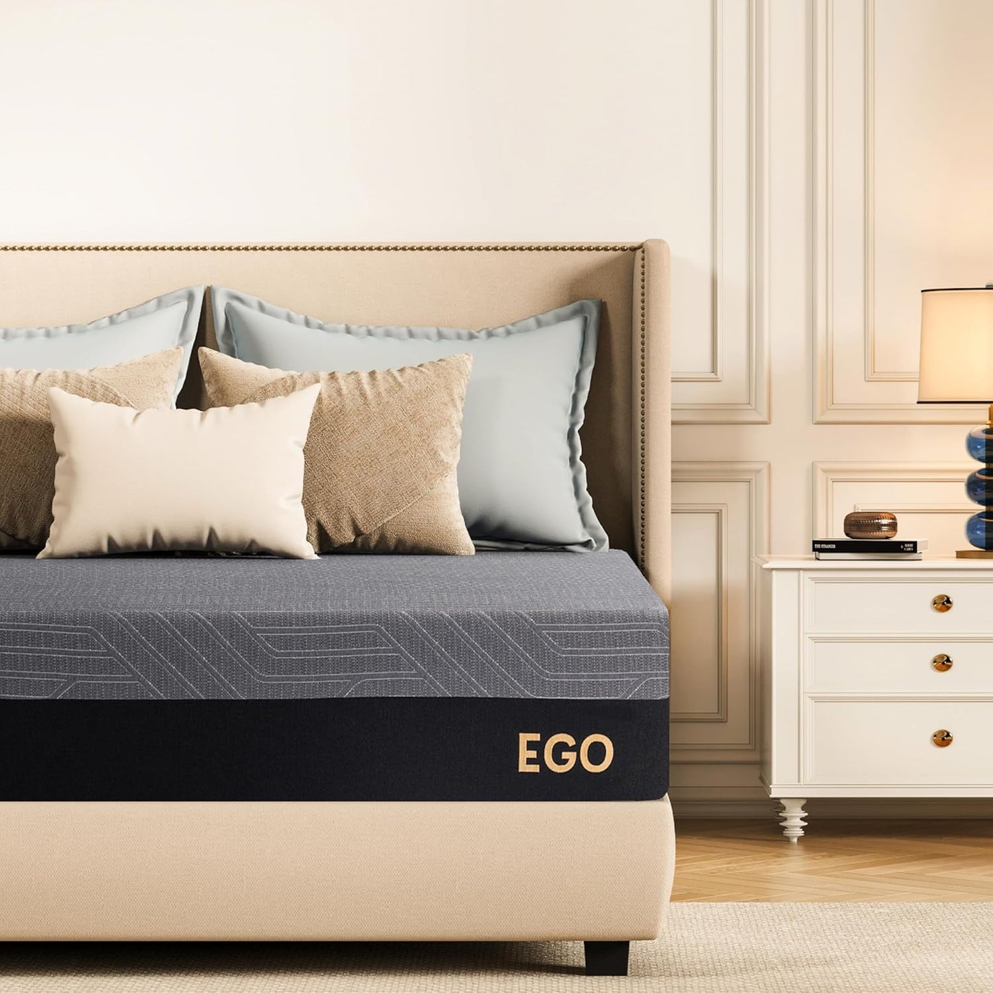 EGOHOME Colchón de espuma viscoelástica matrimonial de 10 pulgadas para dolor
