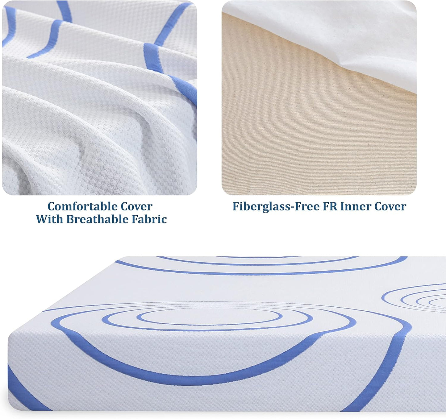EGOHOME Colchón matrimonial de 8 pulgadas, colchón de espuma viscoelástica