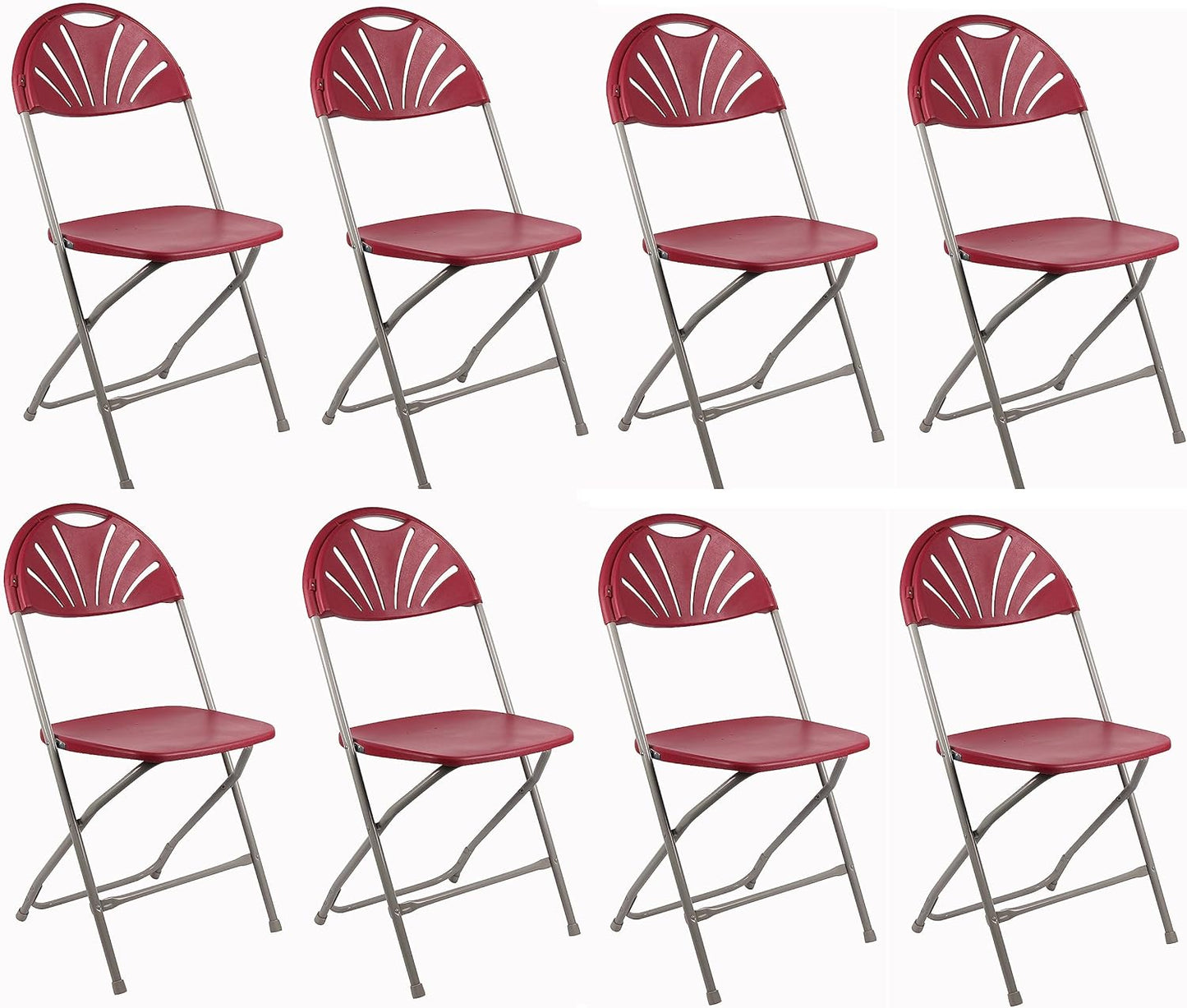 Juego de 8 sillas plegables de plástico para eventos de alta capacidad, con