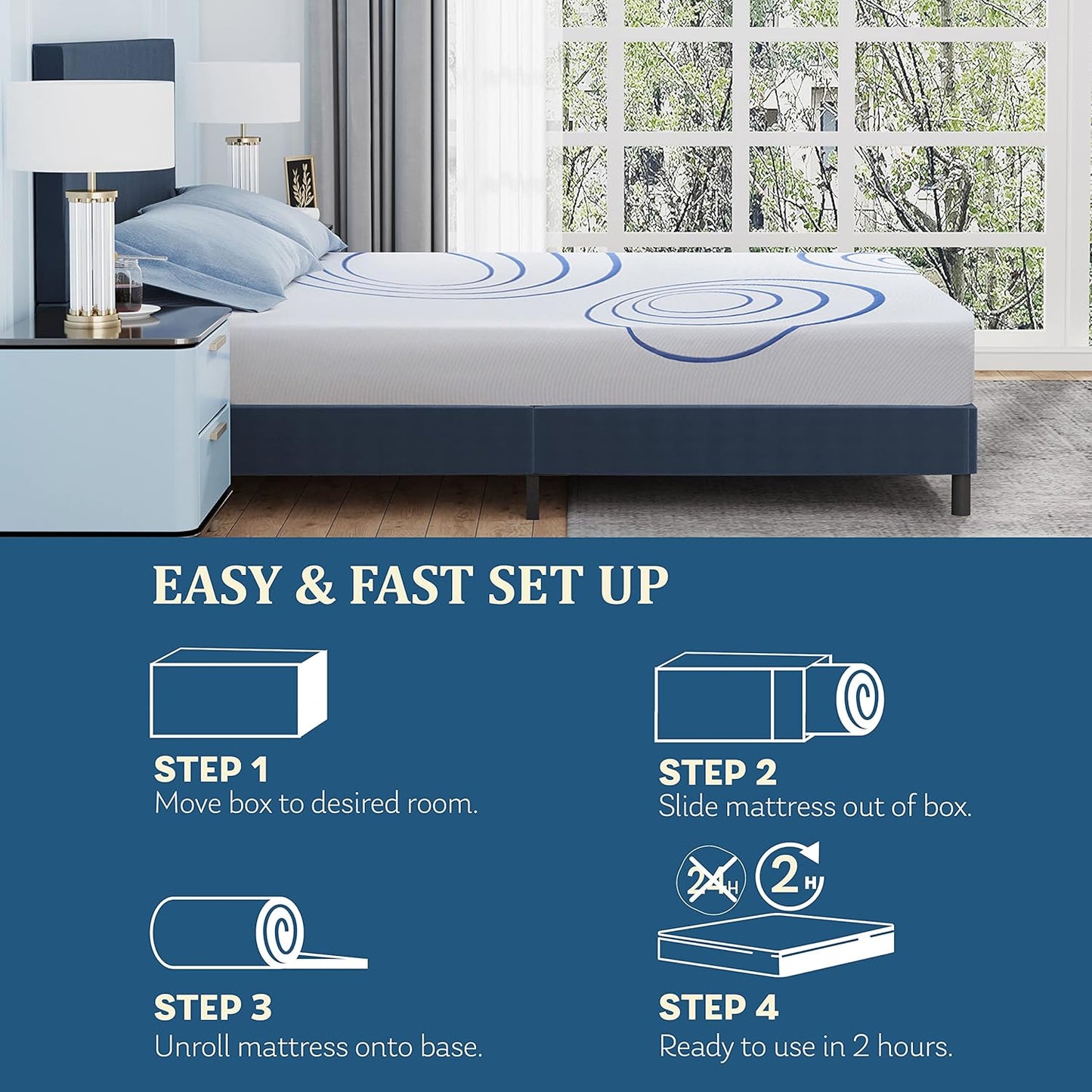 EGOHOME Colchón matrimonial de 8 pulgadas, colchón de espuma viscoelástica