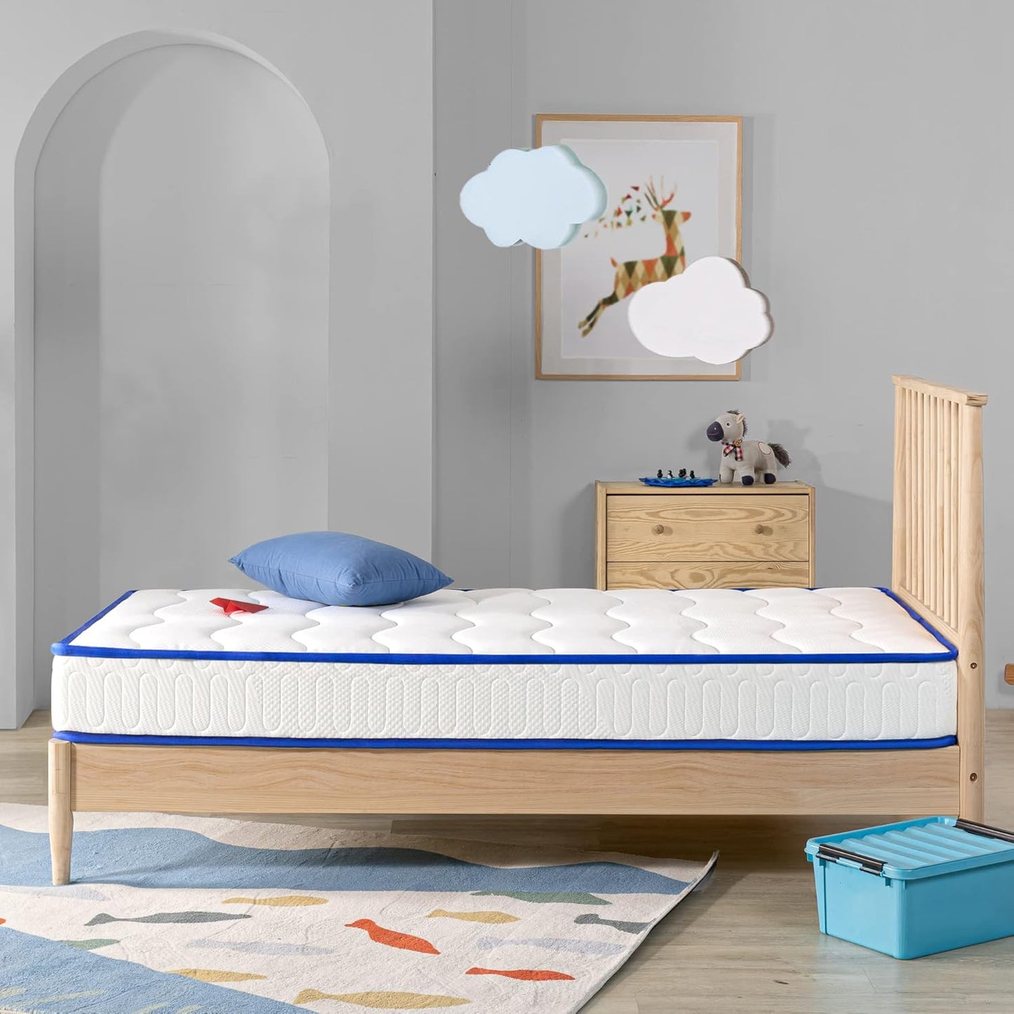 Colchón esencial de resortes interiores de 8 pulgadas, colchón para niños,