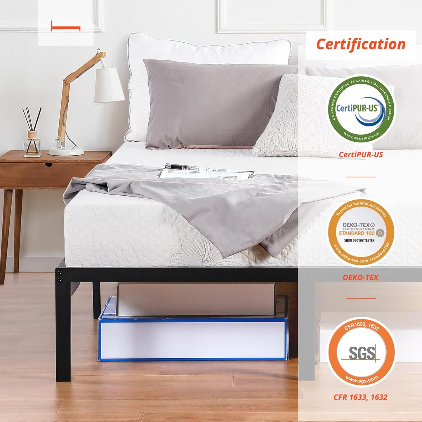 PrimaSleep Colchón individual de espuma viscoelástica de gel de 9 pulgadas, con