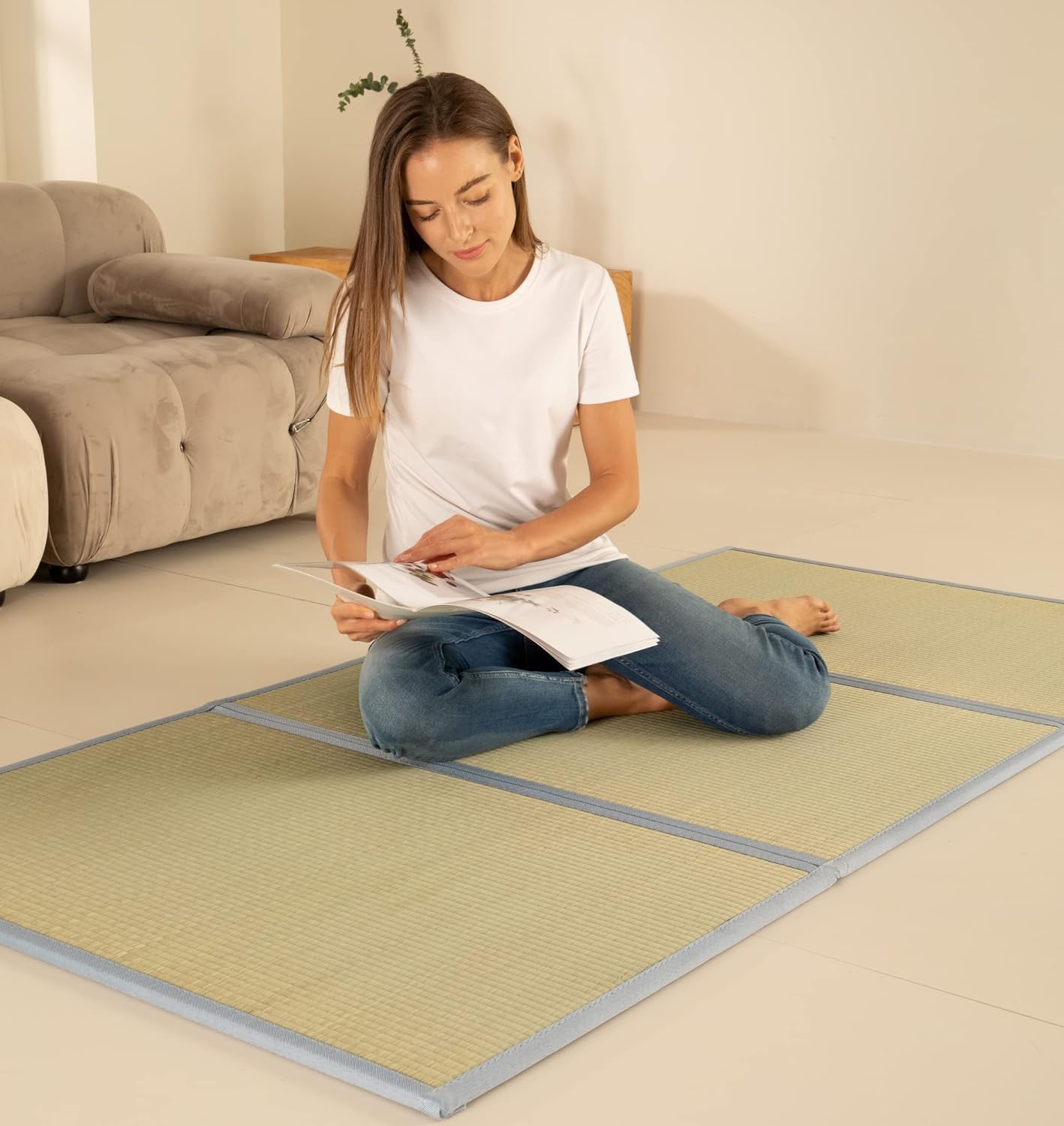 MustMat Tatami Mat Colchón tradicional japonés de tatami que se pliega