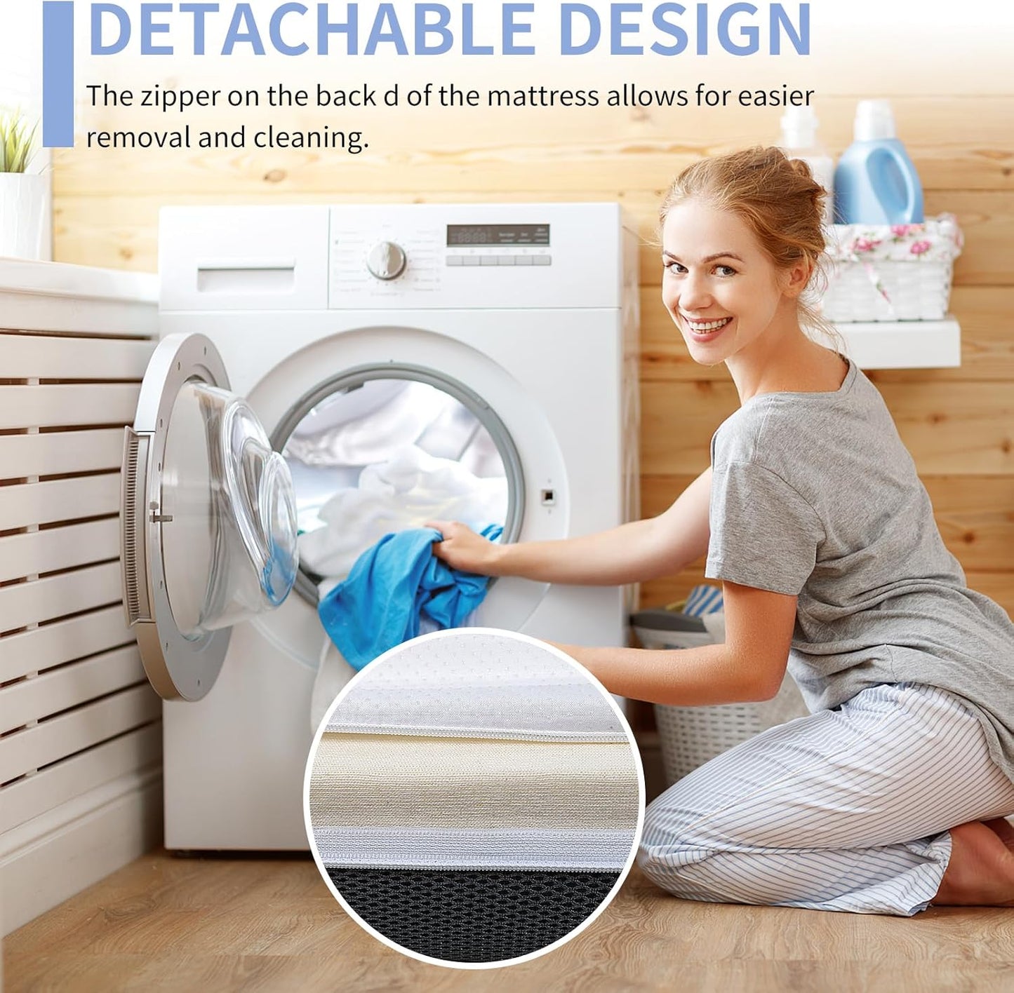 Colchón de espuma viscoelástica triple plegable de 4 pulgadas, portátil,
