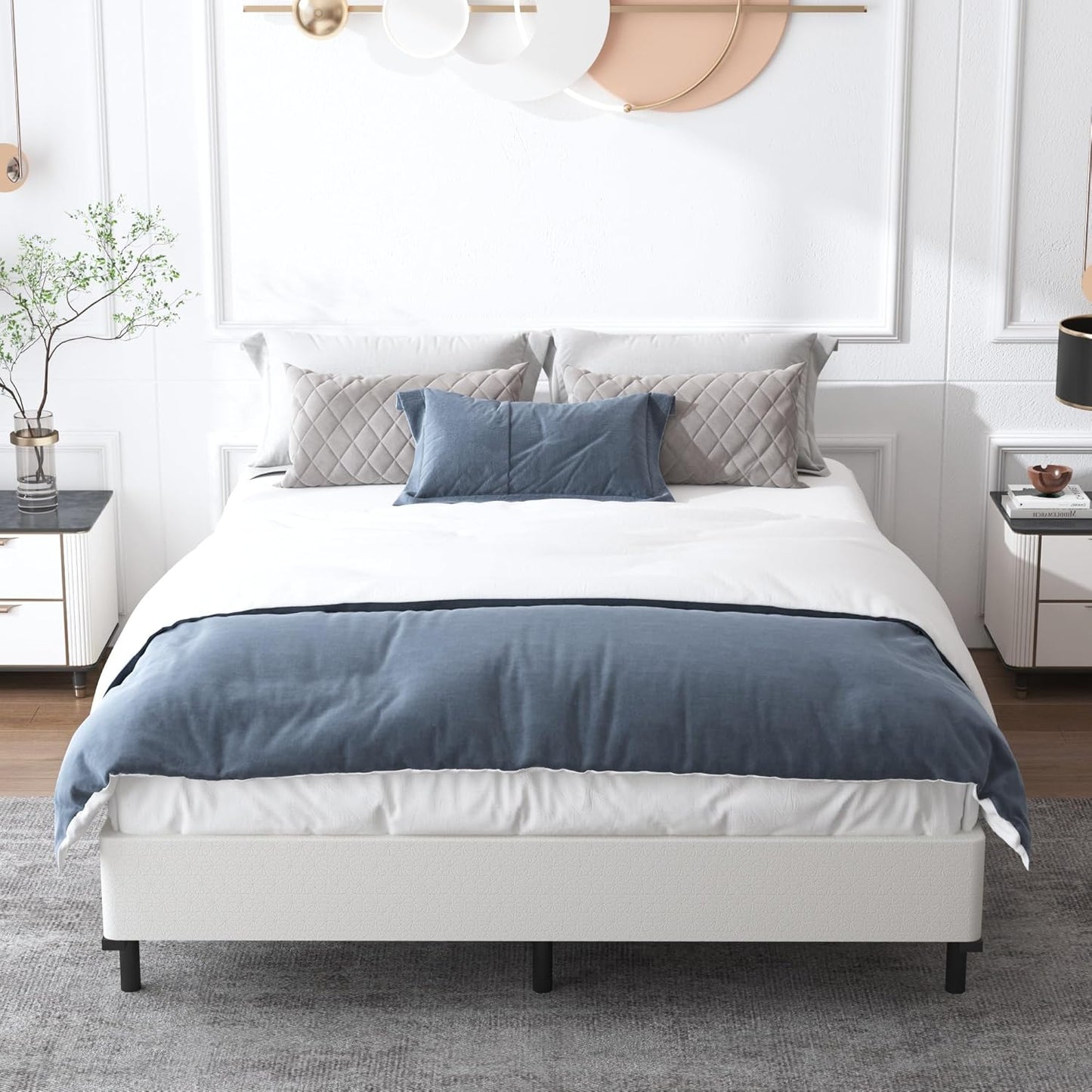 Base de colchón Box Spring Queen de 4 pulgadas, resistente metal, solo con