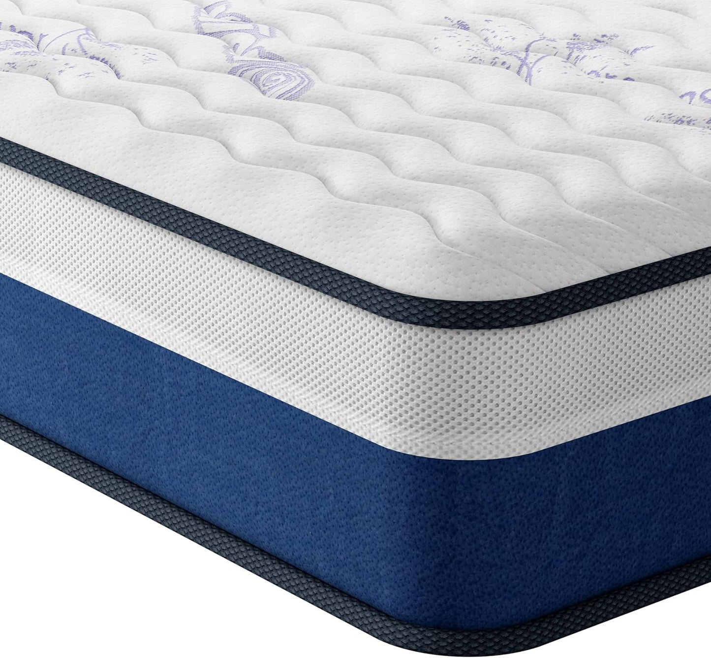 Colchón individual XL, colchón híbrido de resorte interior de 12 pulgadas
