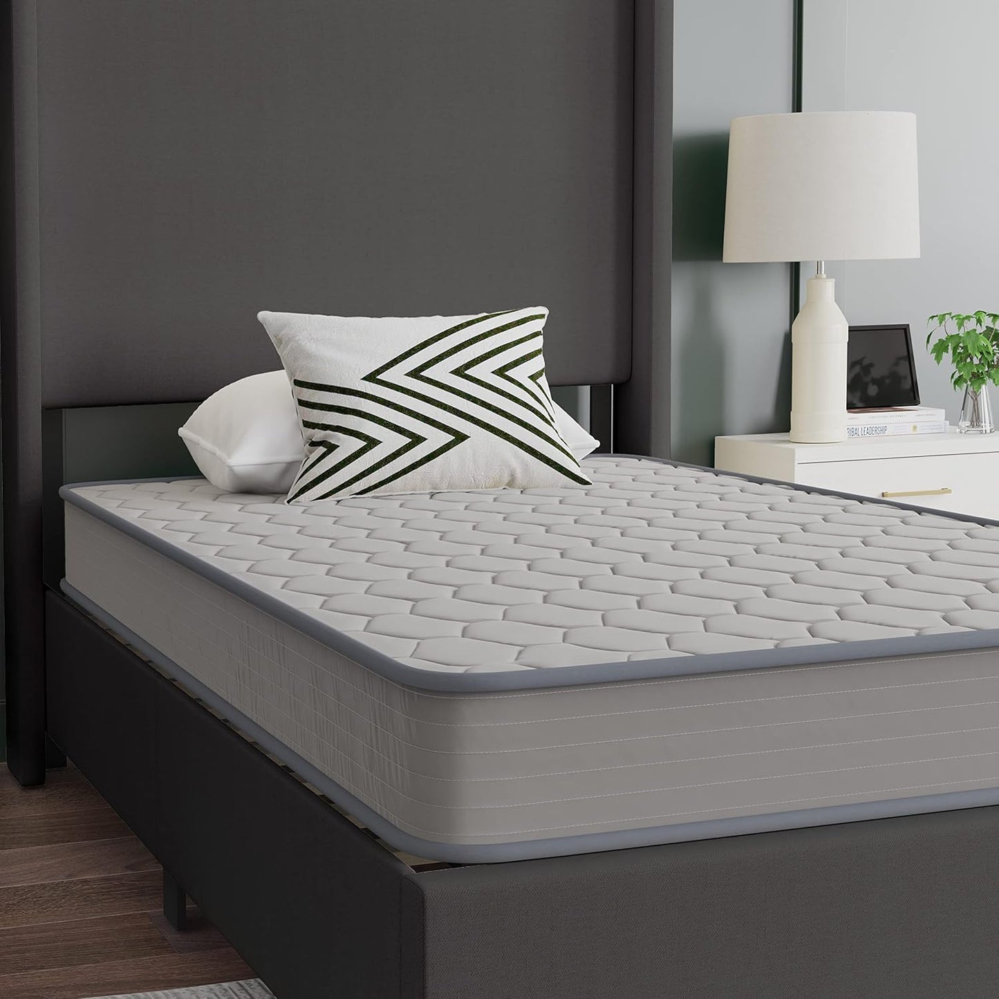 Asteria Premium Comfort Colchón híbrido de resortes interiores firmes de 6