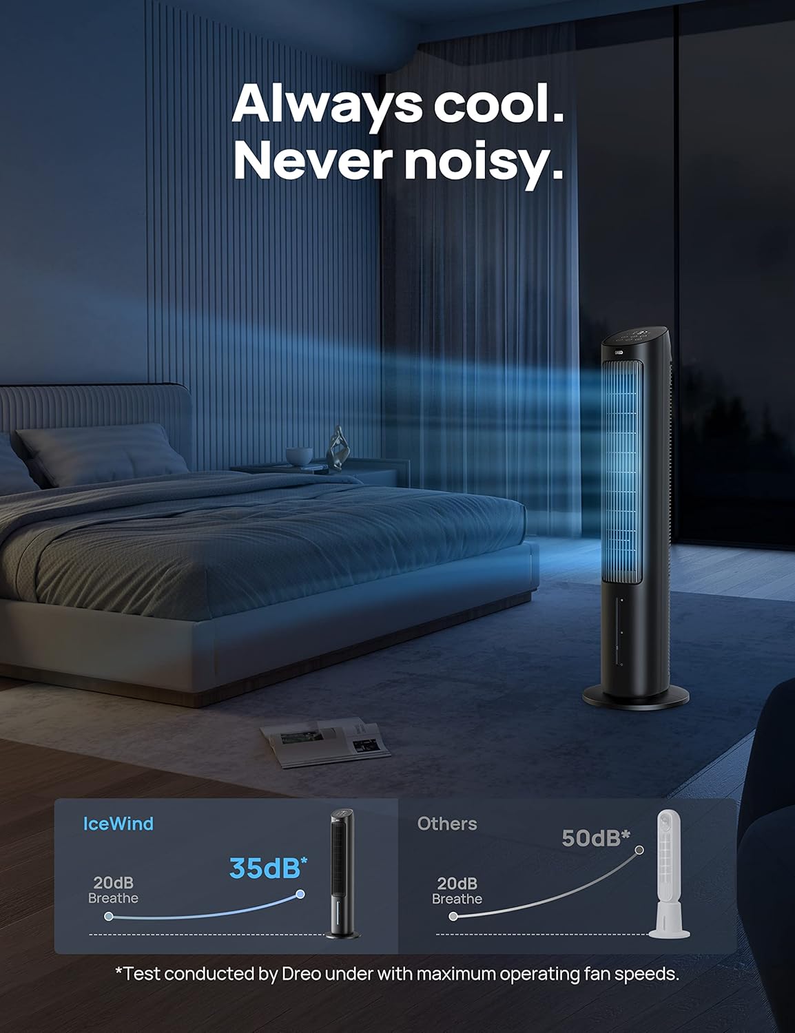 Dreo Enfriador de aire evaporativo, ventiladores de torre de 40 pulgadas que