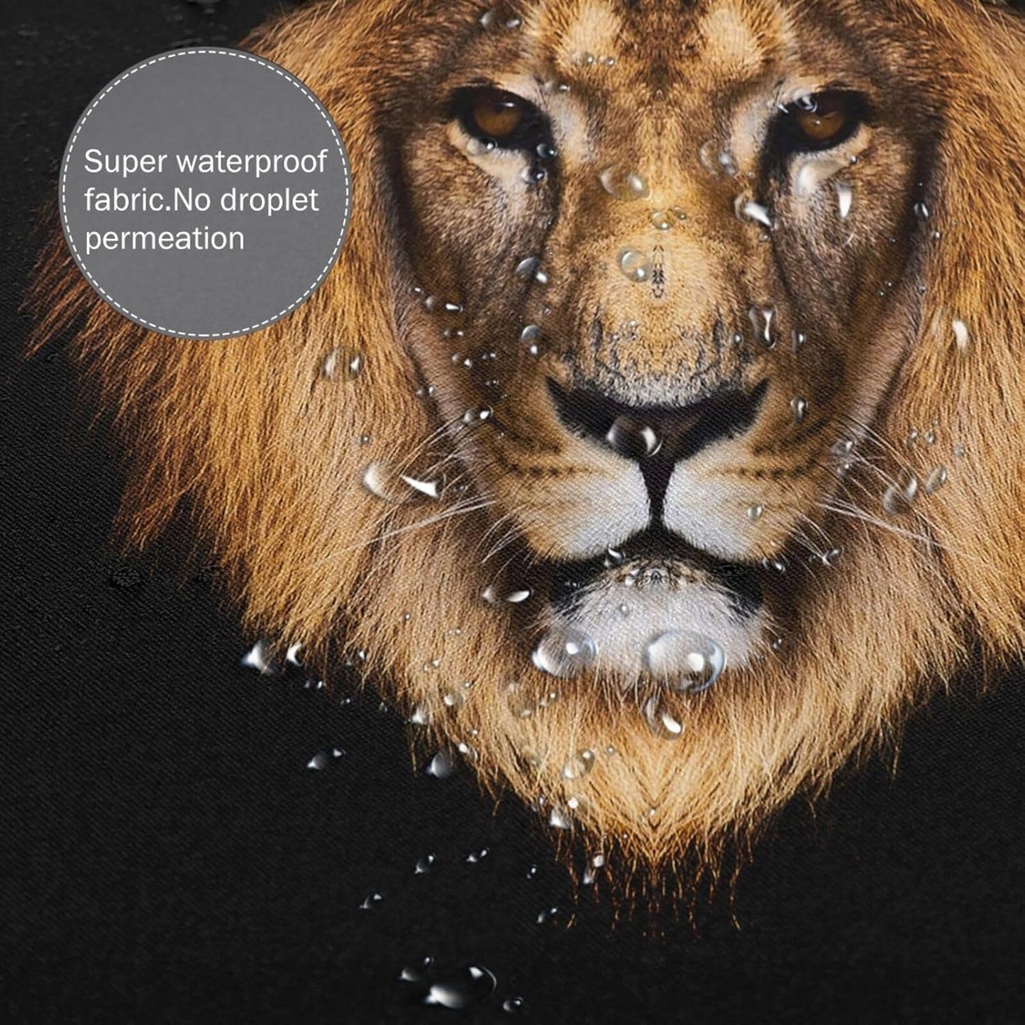 Cool Brown Lion Head Plastic Shower Curtain Liner 72x72in Extra Long Shower