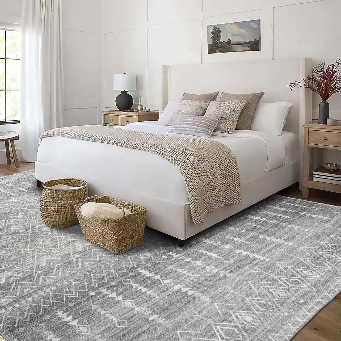 Alfombra ecológica de fibras recicladas prémium, lavable en máquina,