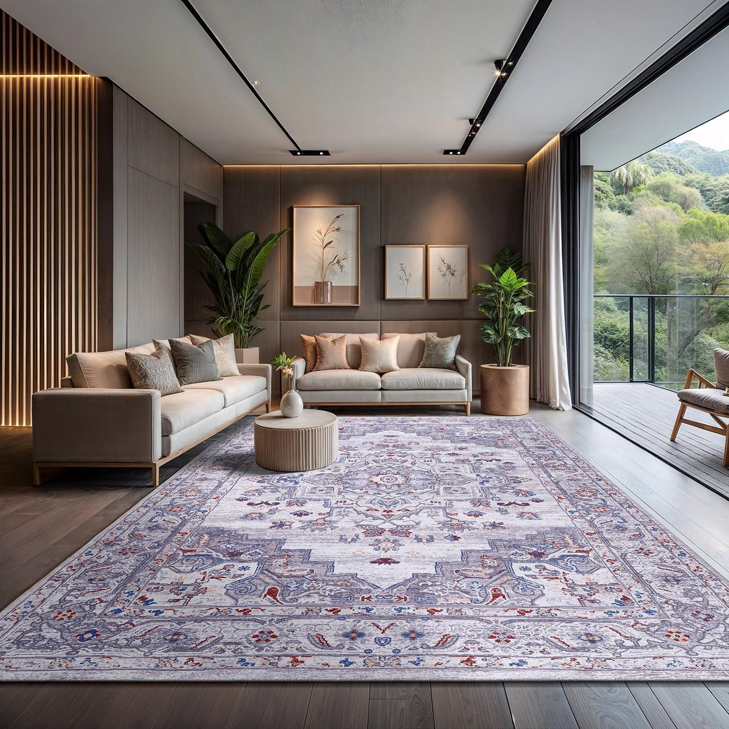 Alfombra estampada ultrafina y súper fuerte para sala de estar, dormitorio,