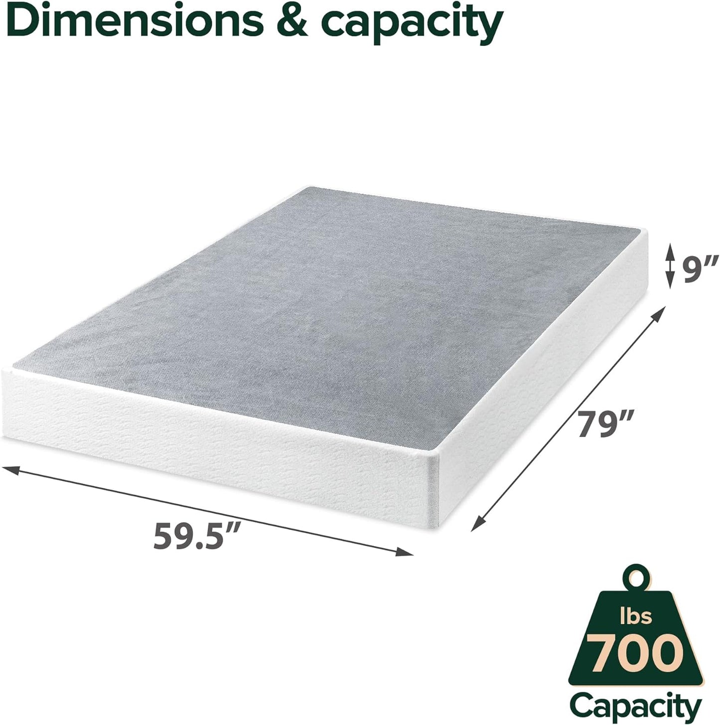 Smart BoxSpring Somier metálico inteligenteBase de colchónMarco de metal fuerte
