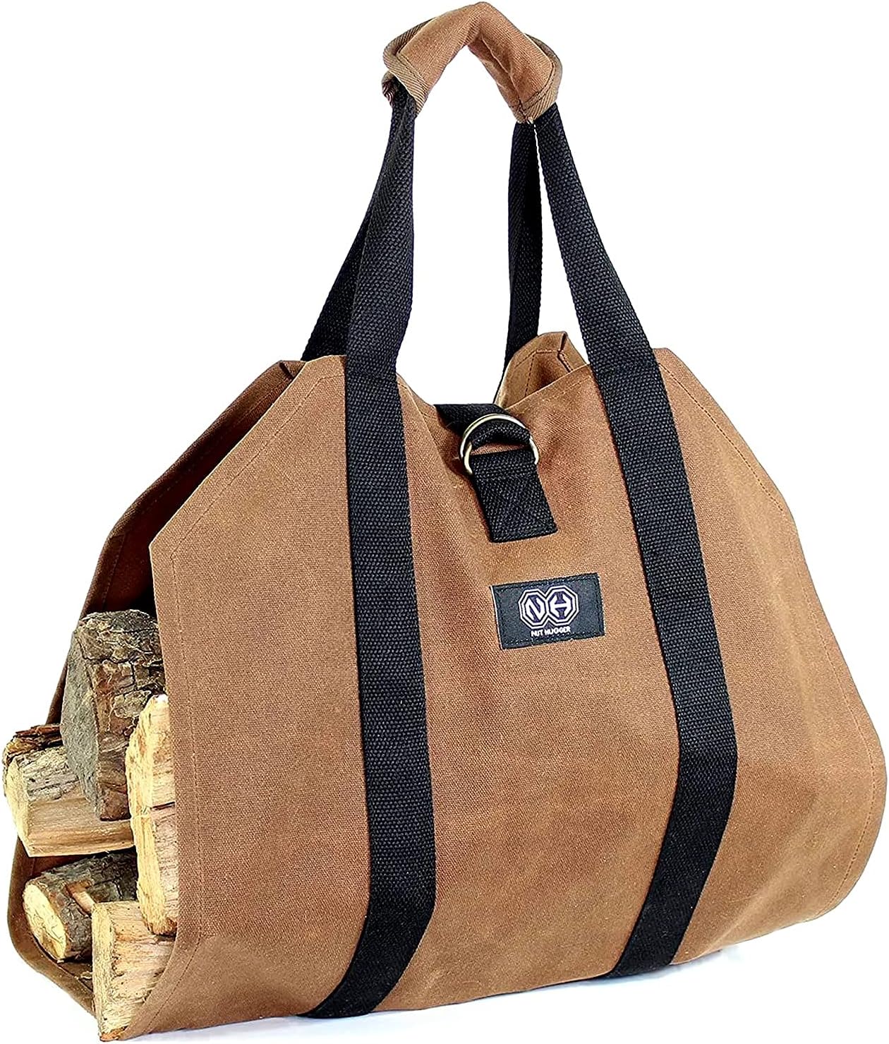 Bolsa de leña para leña, lona encerada para almacenamiento de troncos,