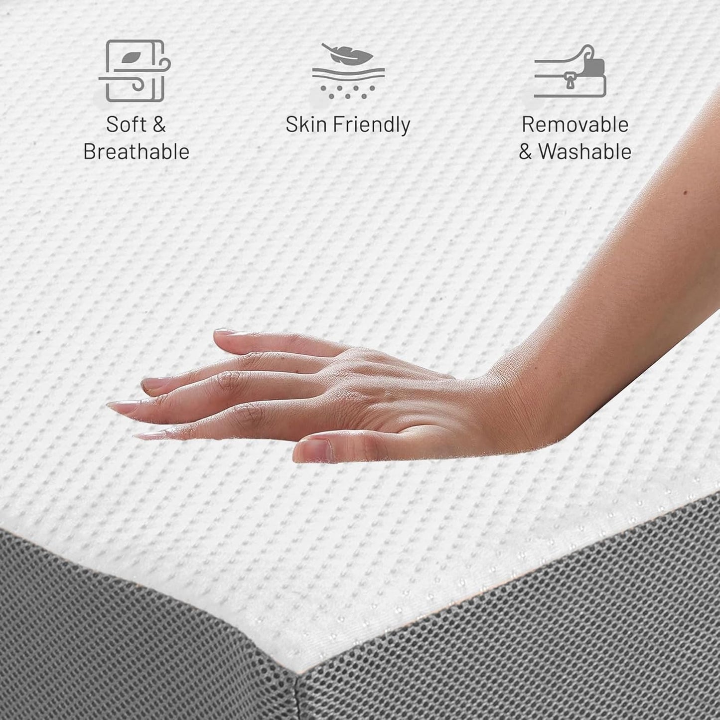 Treaton, Colchón de espuma viscoelástica de gel de triple pliegue de 3