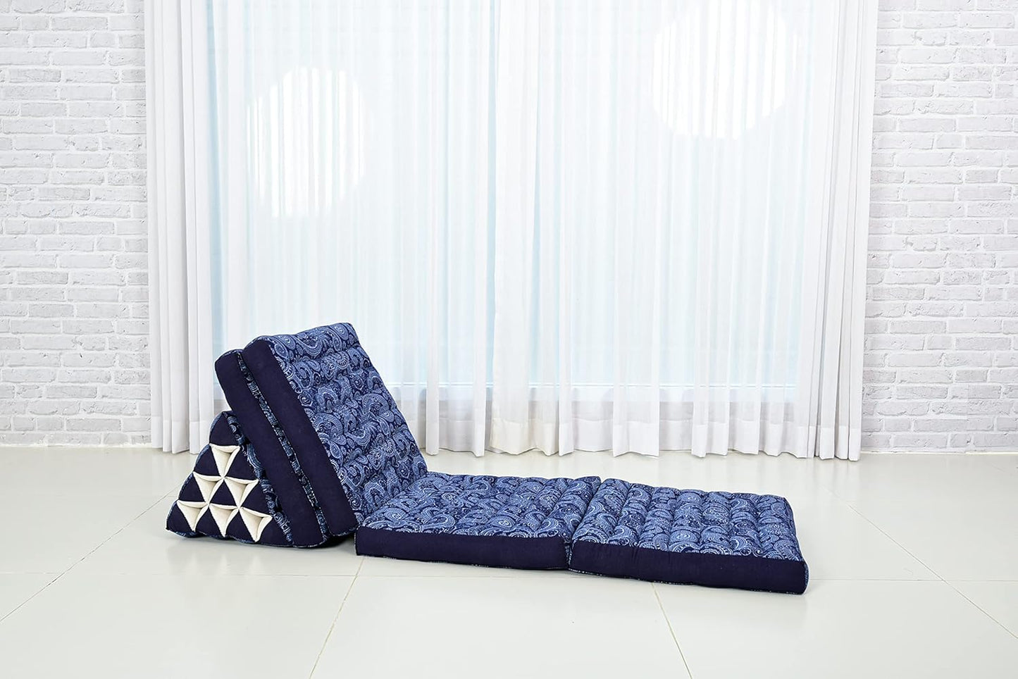 Leewadee Cómodo colchón japonés de suelo, cama tailandesa con cojín triangular,