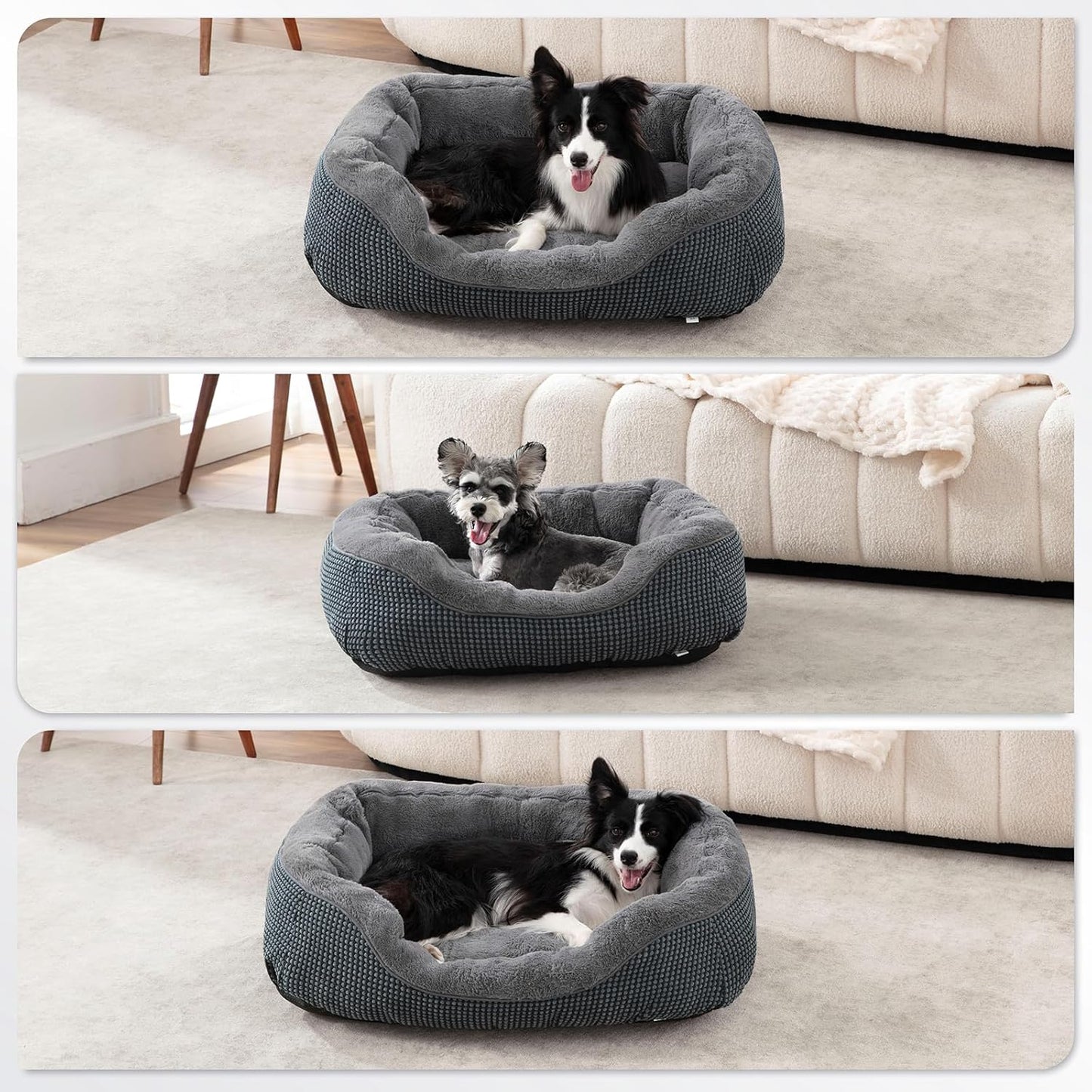 Camas medianas lavables para perros medianos, cama rectangular para perros de