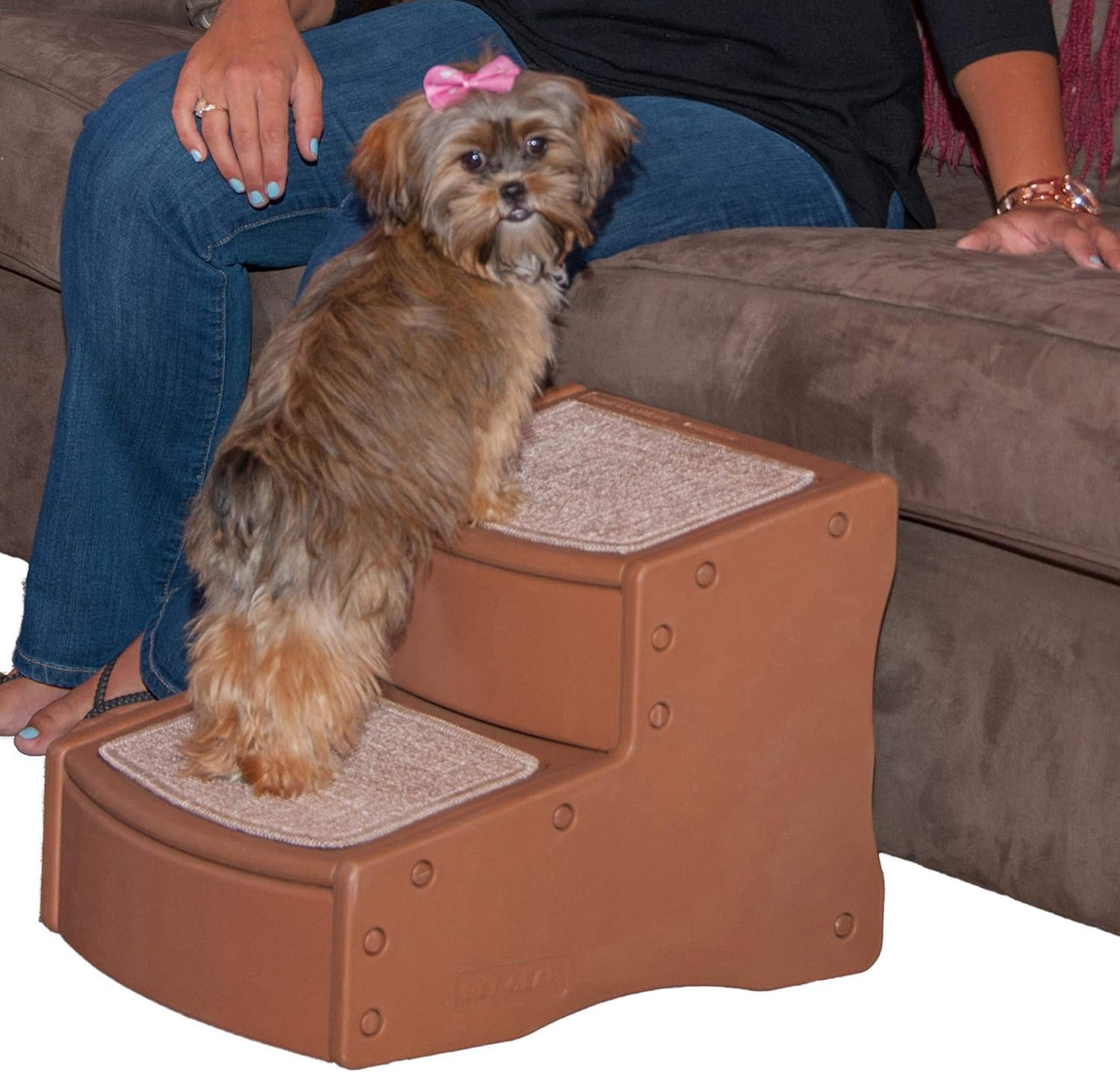 Escalera para mascotas de 2 escalones para gatos y perros de hasta 75 libras,