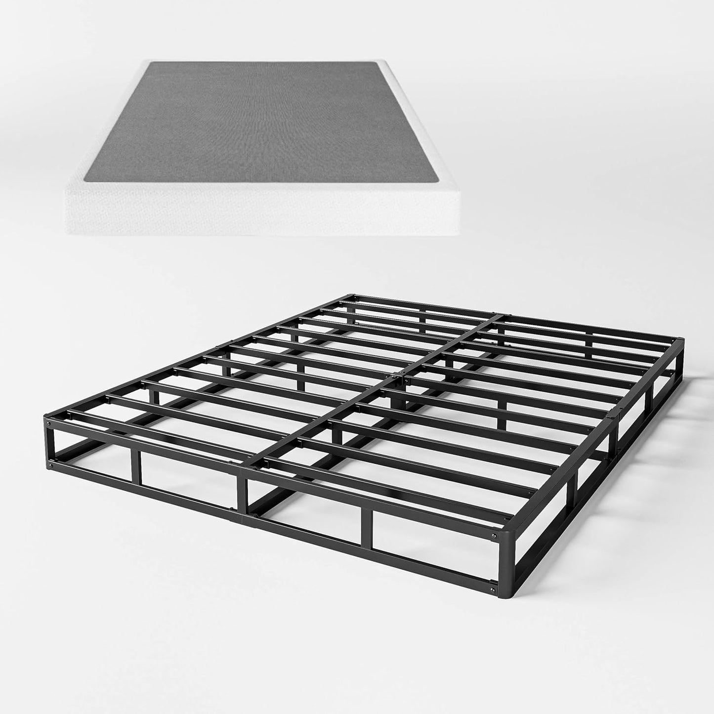 Somier de 7 pulgadas para cama matrimonial, base de colchón de marco de metal