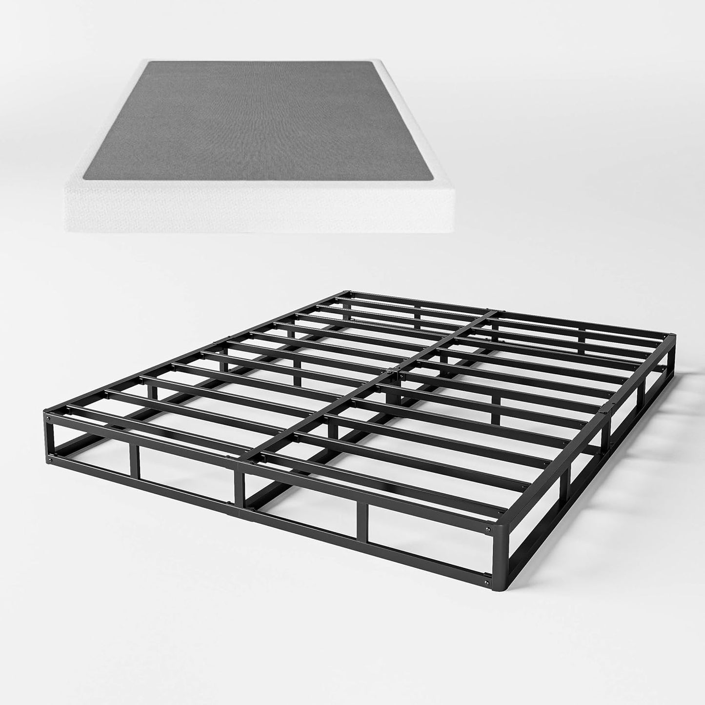 Base de colchón de 7 pulgadas para cama Queen, marco de metal fuerte de alto