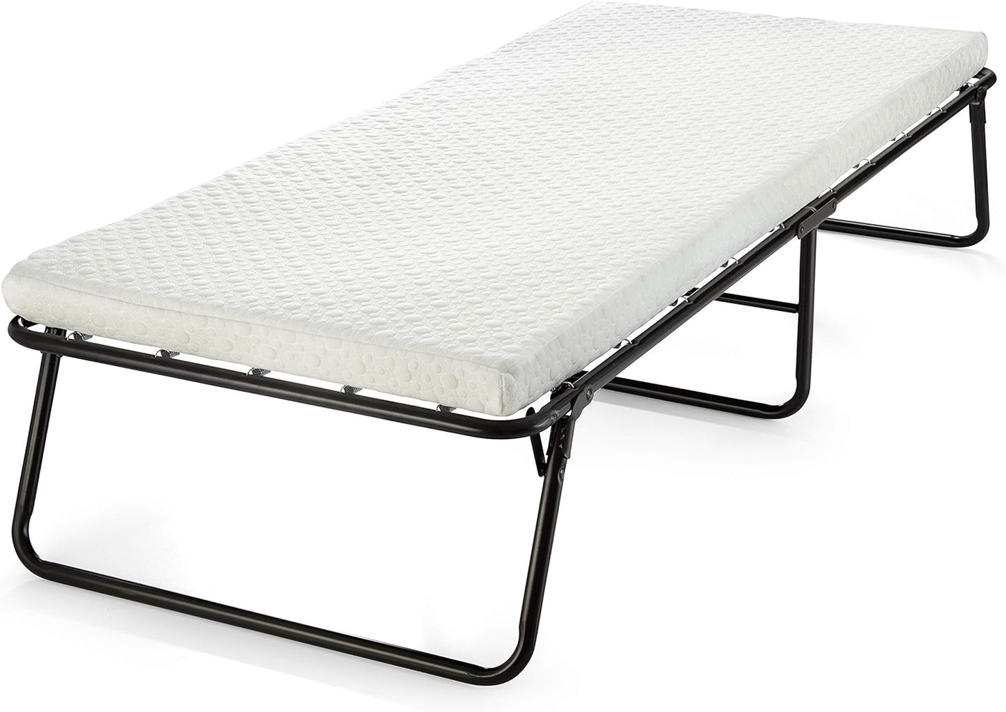 Catre plegable para invitados, con colchón de espuma viscoelástica, compacto,