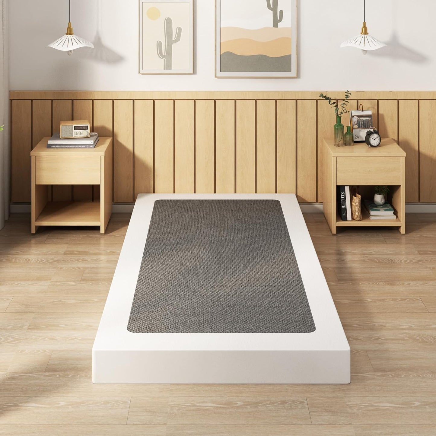 EMODA Base de cama con somier individual de 5 pulgadas, base de colchón de