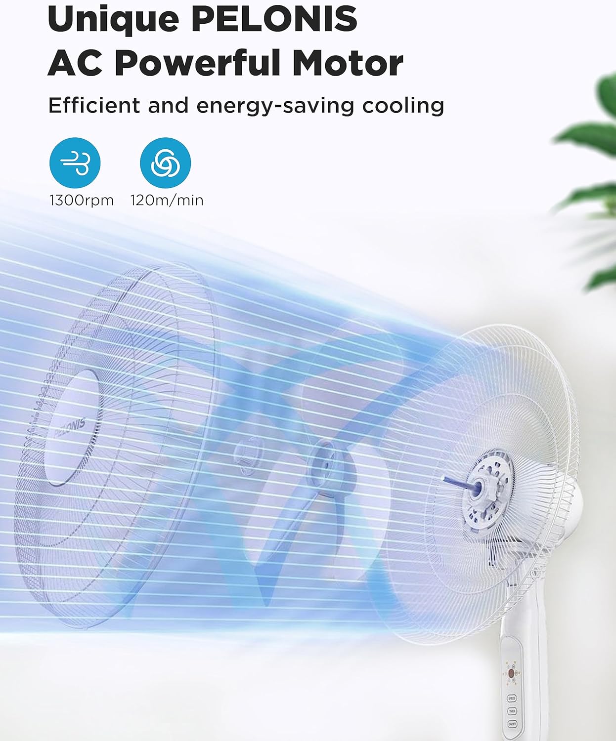Ventilador oscilante de pie con pedestal de 16 pulgadas, temporizador de 7